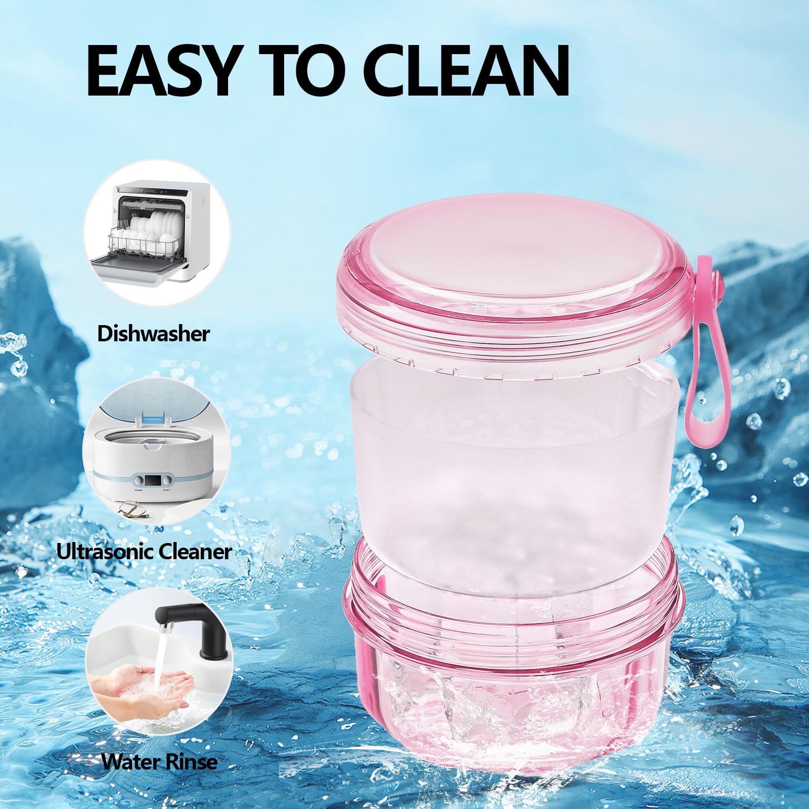 Denture Bath Case Denture Cleaning Cup with Lid Leak Proof