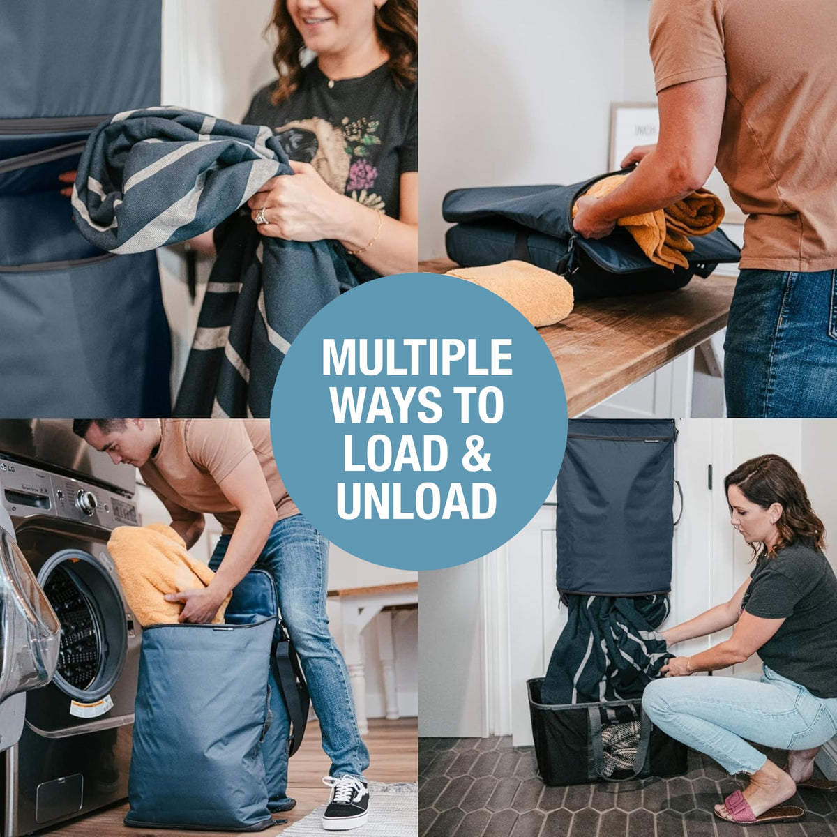 Hanging Laundry Hamper Bag with Over the Door Hooks