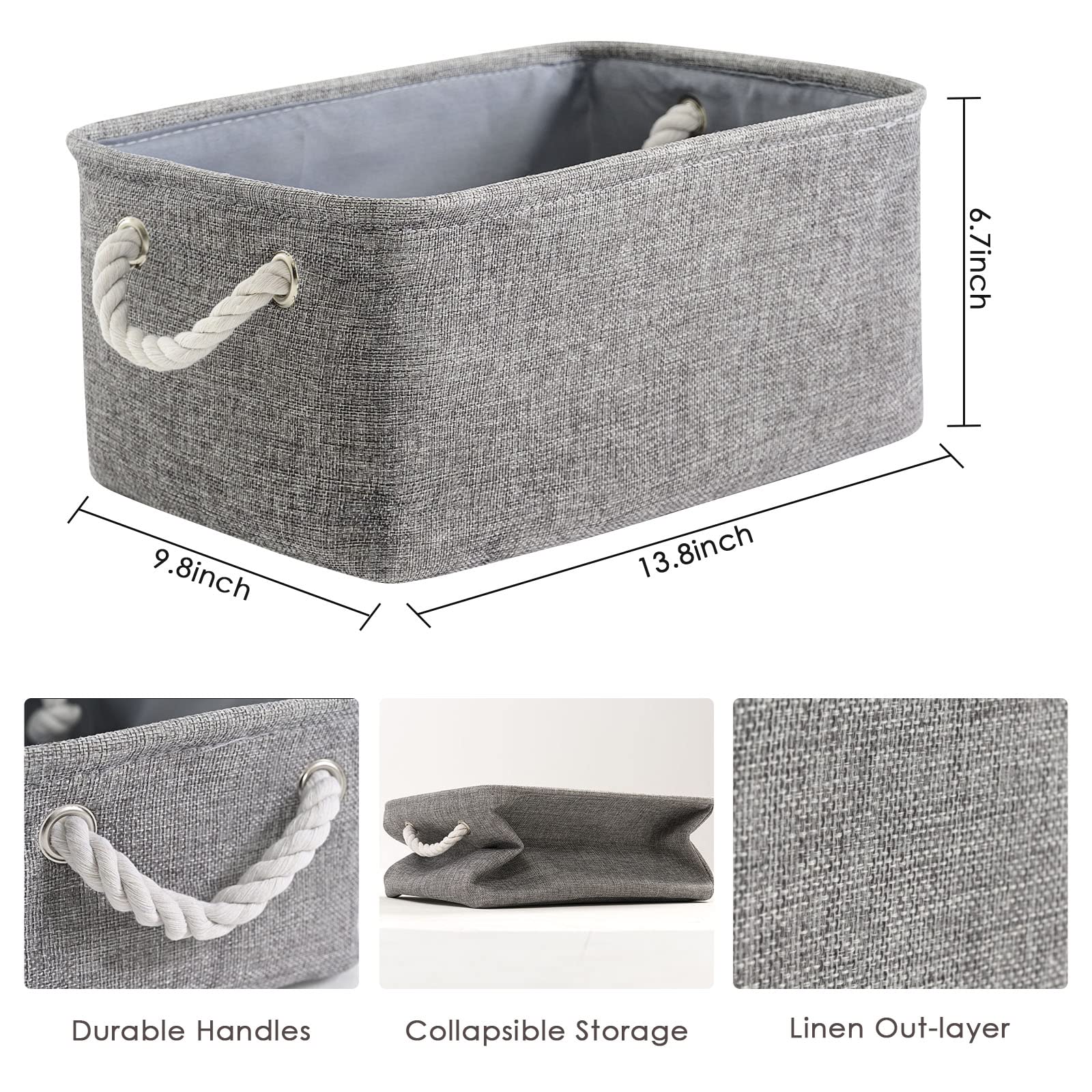 Storage Bins Medium 3 Pack Storage Baskets for Organizing Shelves (3 Count)