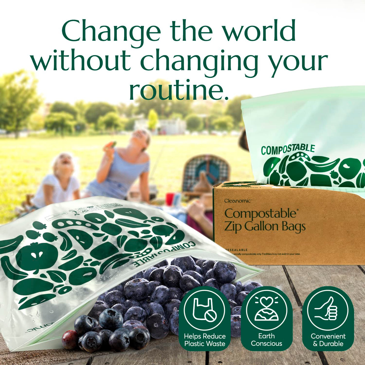 Compostable* Gallon Size Food Storage Bags (25 Count)