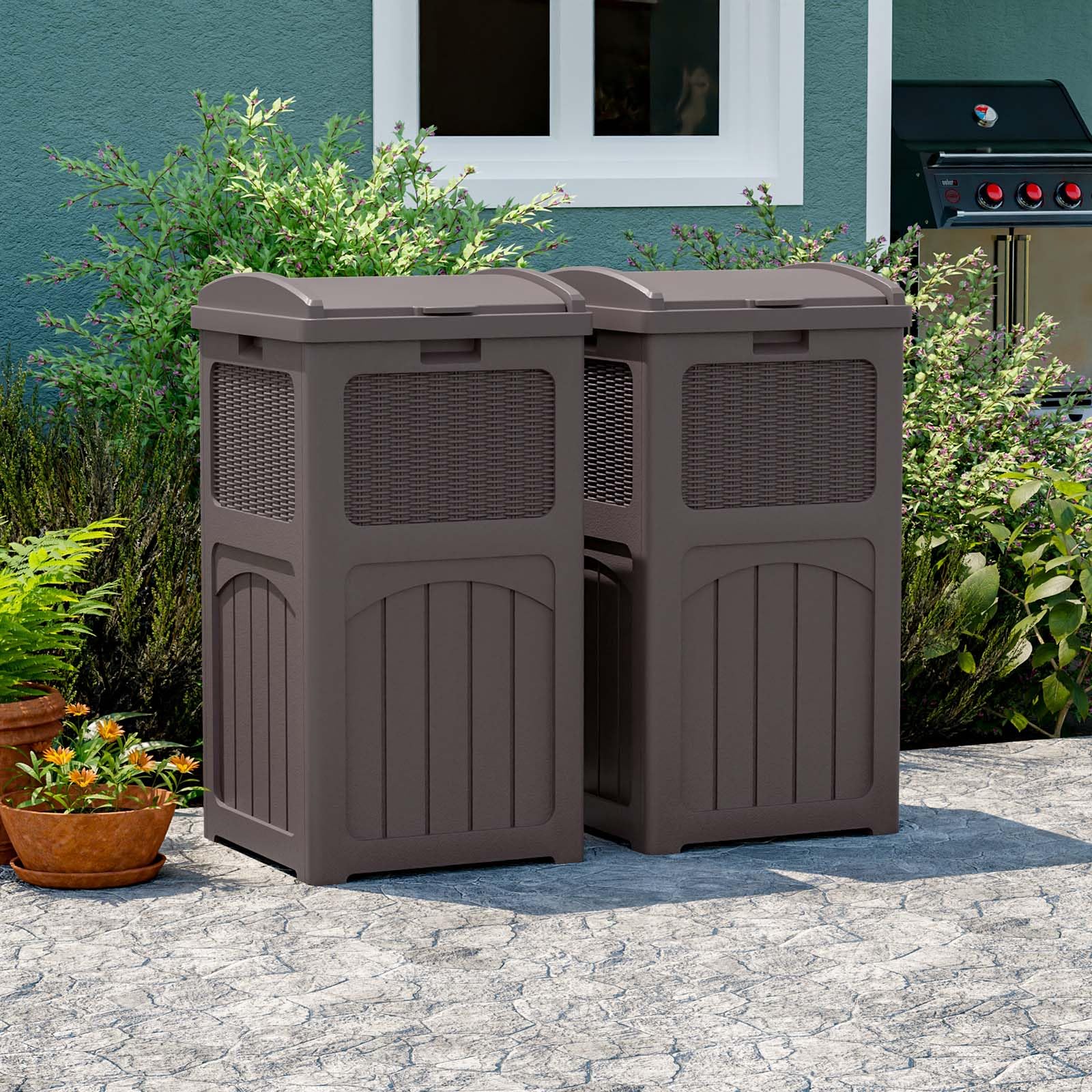 36 Gallon Outdoor Trash Can (2 Count)
