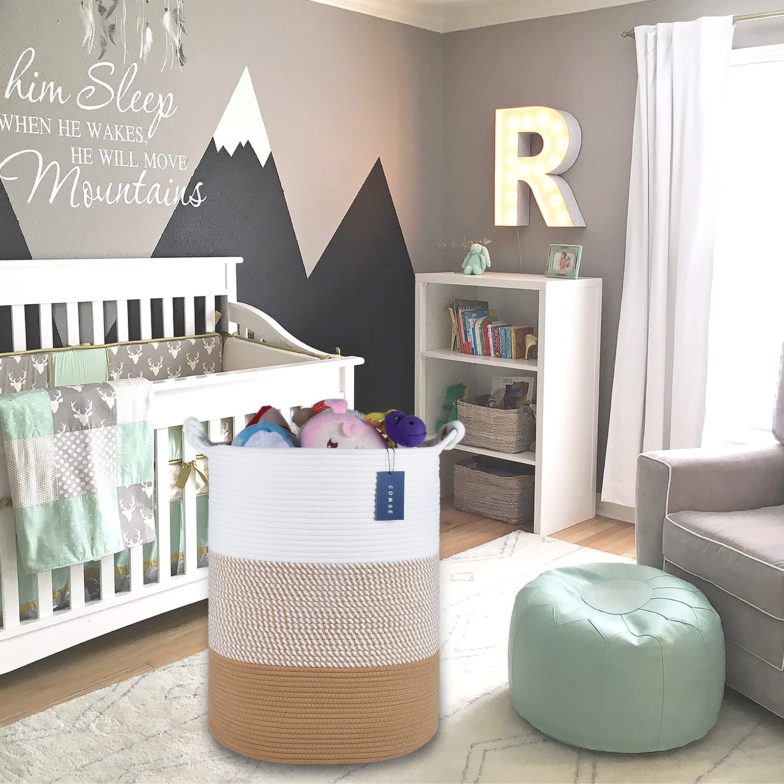 Tall Woven Blanket & Laundry Basket