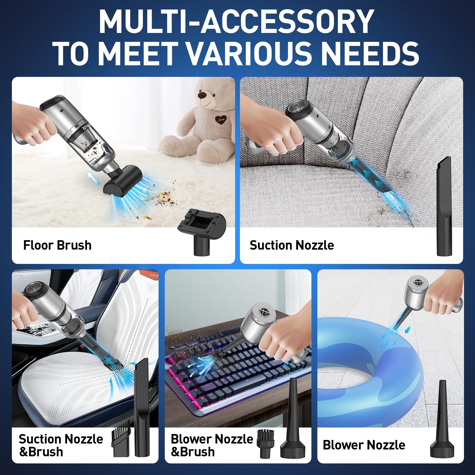 20000PA Handheld Car Vacuum Portable Cordless with Brushless Motor