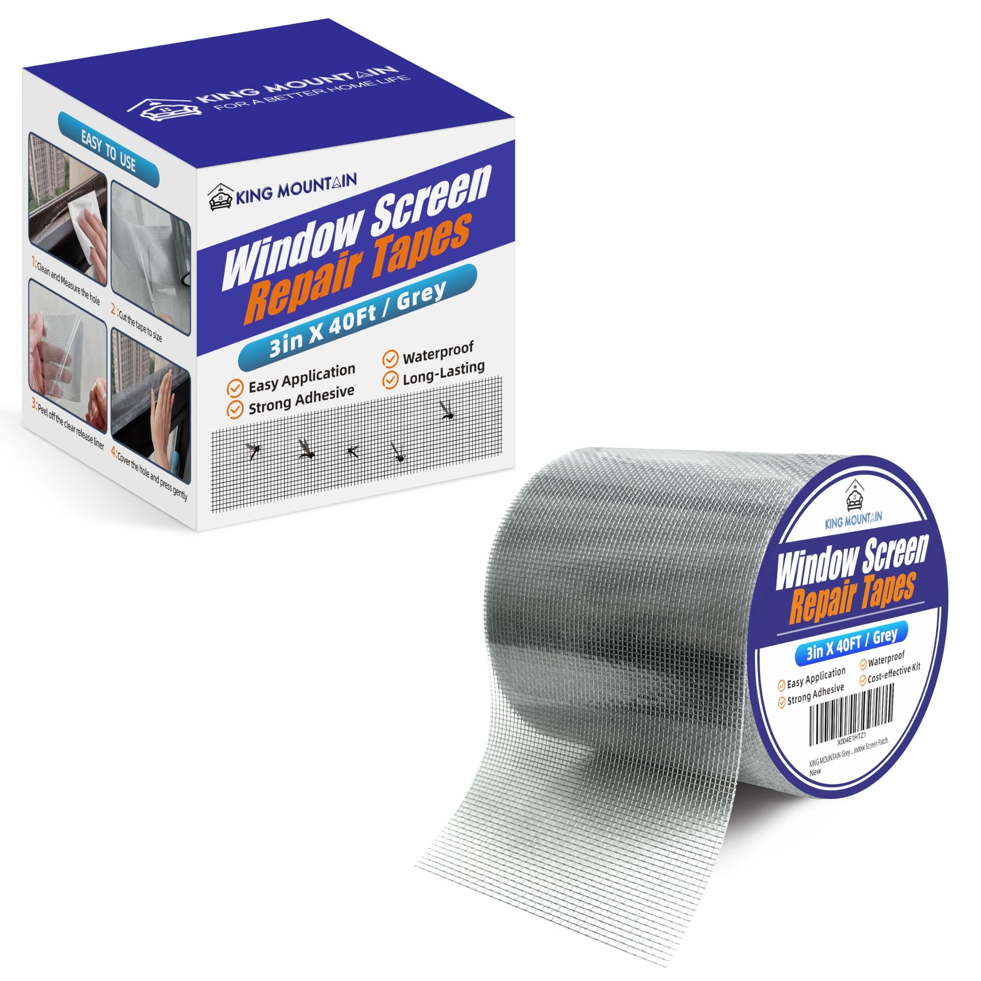Grey Window Screen Repair Tape (40 Foot)