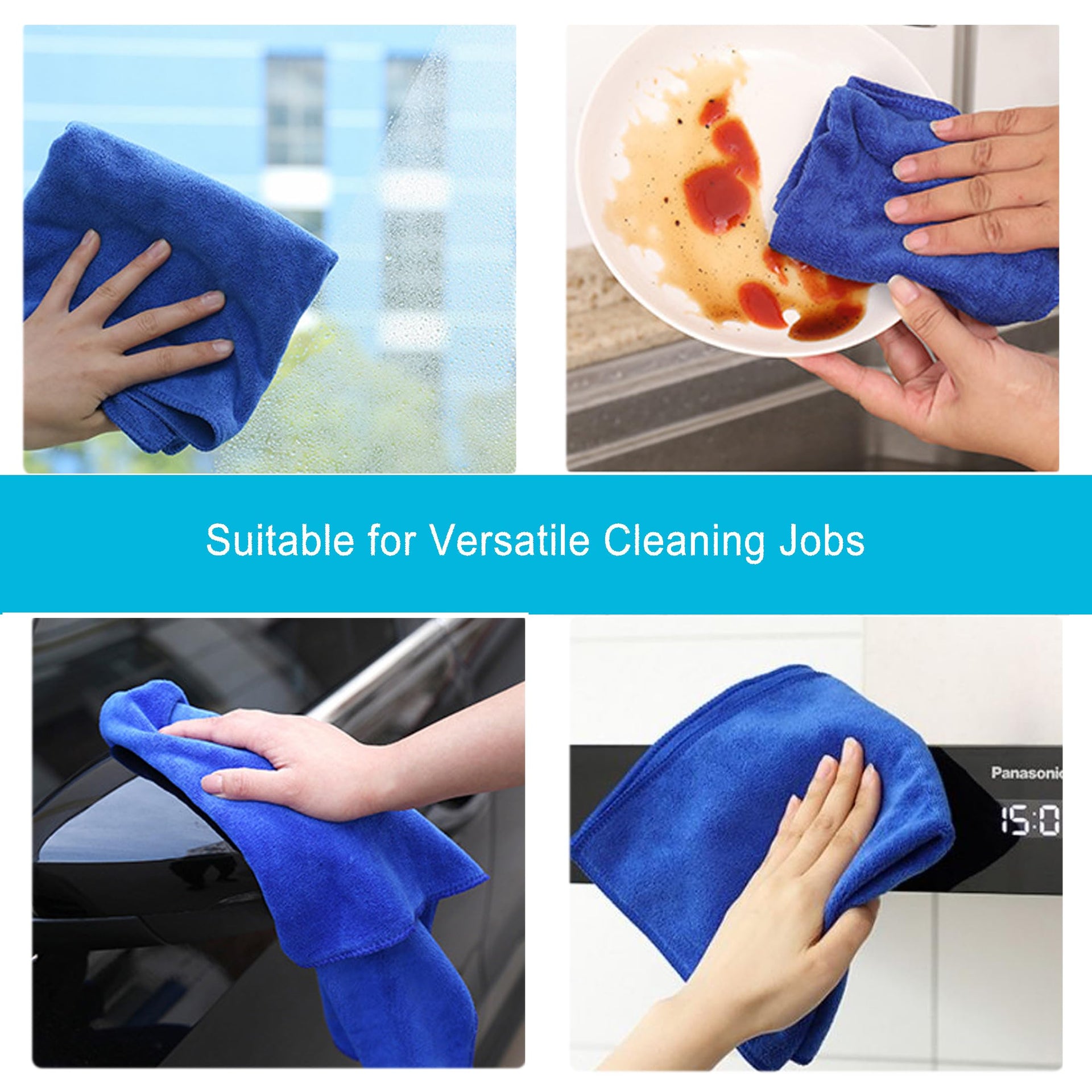 Premium Microfiber Cleaning Cloths (8 Count)
