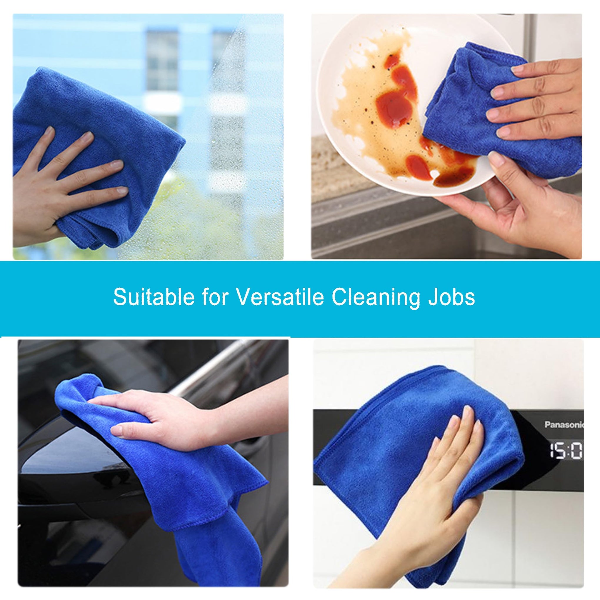 Premium Microfiber Cleaning Cloths (8 Count)