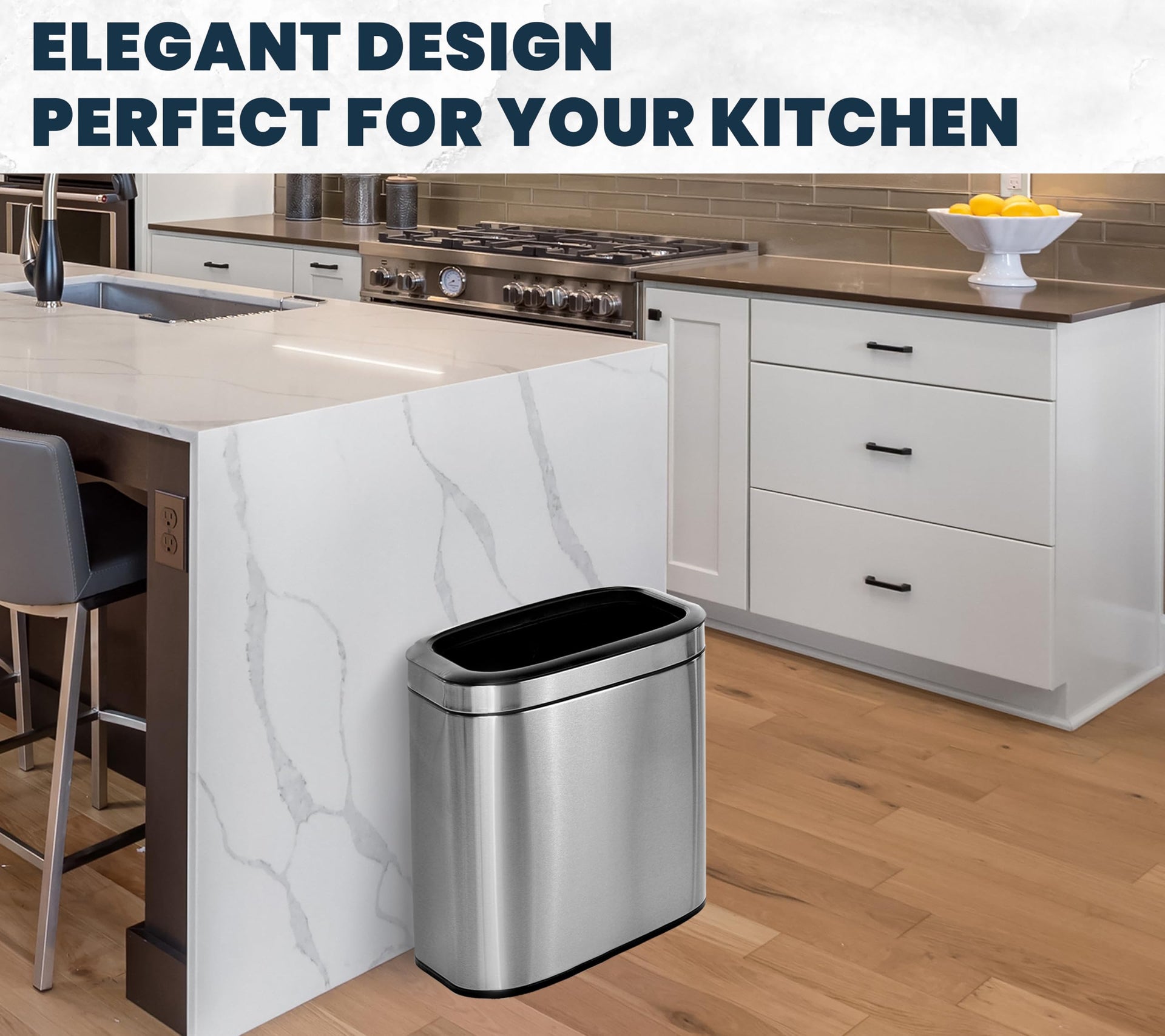 Stainless Steel Open Top Trash Can 5 Gallon