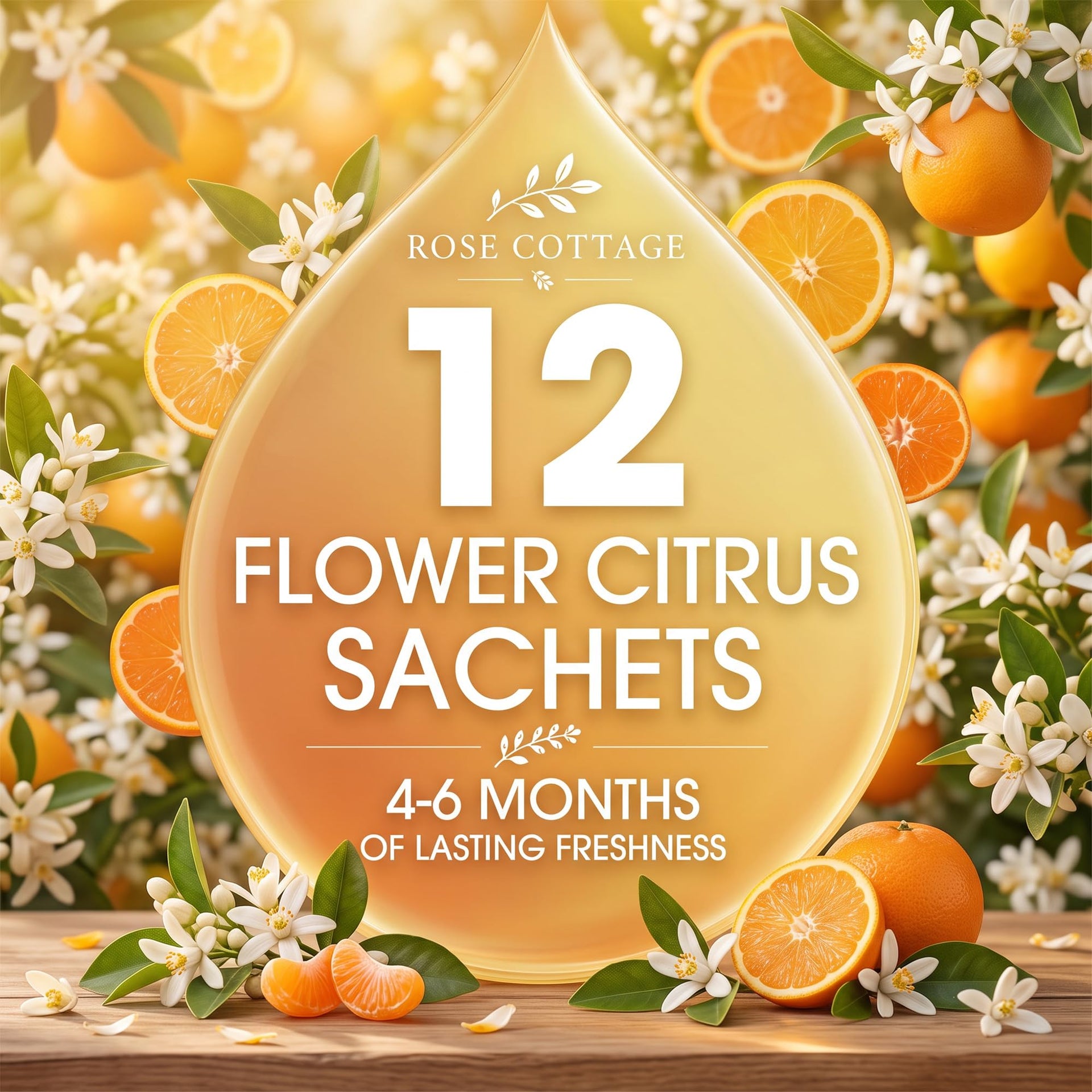 Large 12 Packs Flower Citrus Hanging Scented Sachets Long (12 Count)