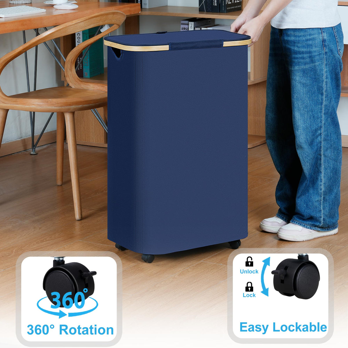 Laundry Basket with Wheels