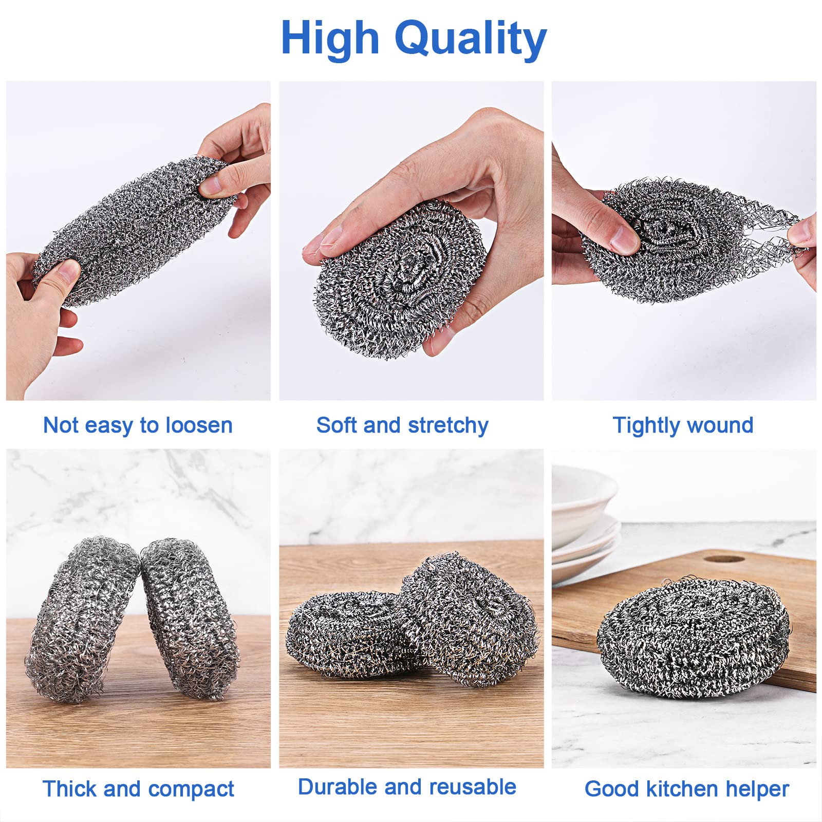 Steel Wool Scrubber for Burnt & Tough Crusts (12 Count)