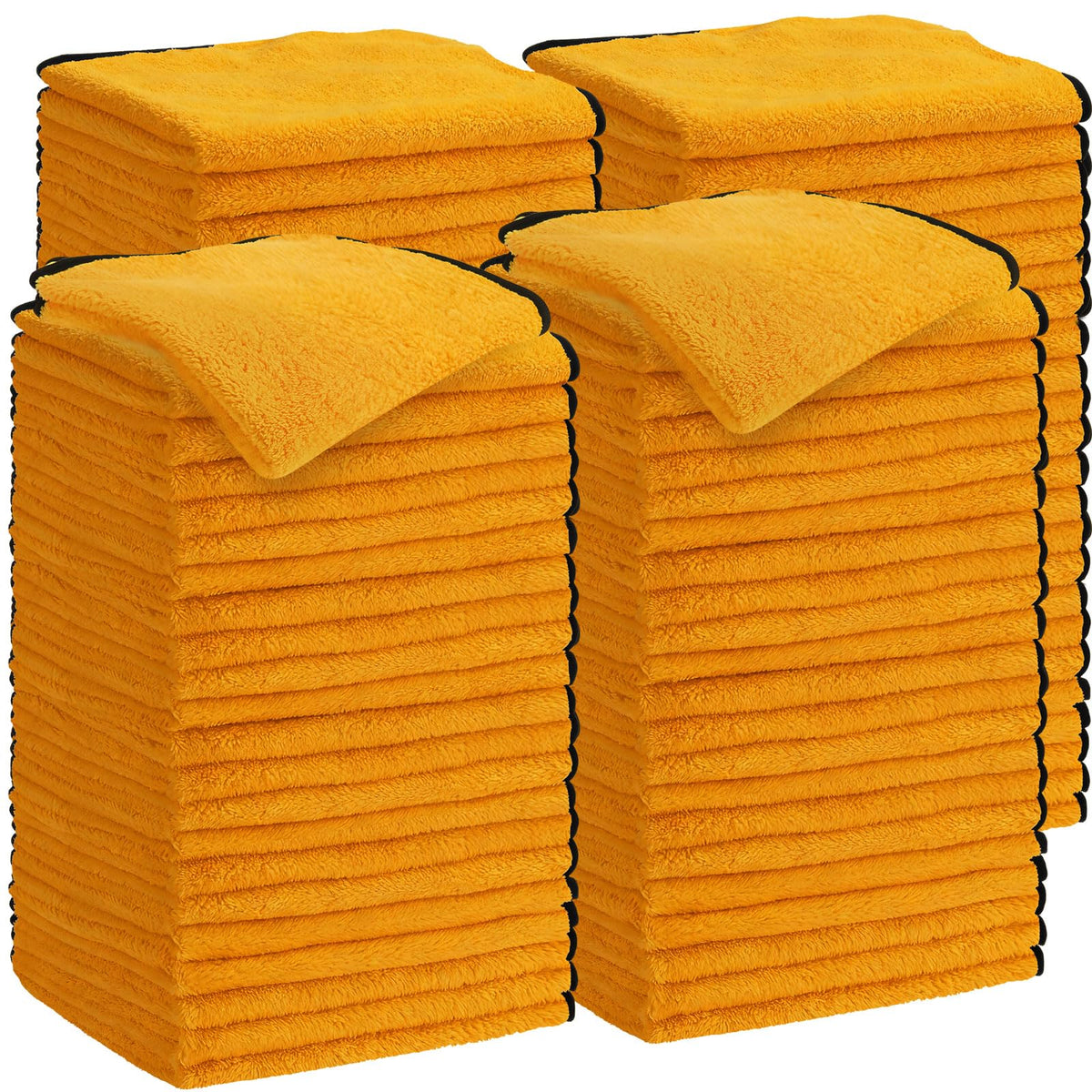 100 Pcs Yellow Microfiber Towels