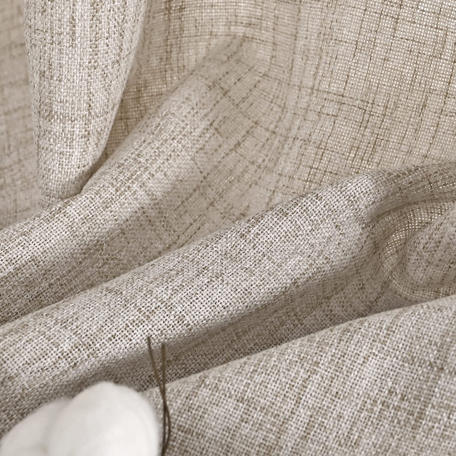 Linen Semi Sheer Curtains 30X36 Inch for Kitchen Cafe Window Over Sink (2 Count)