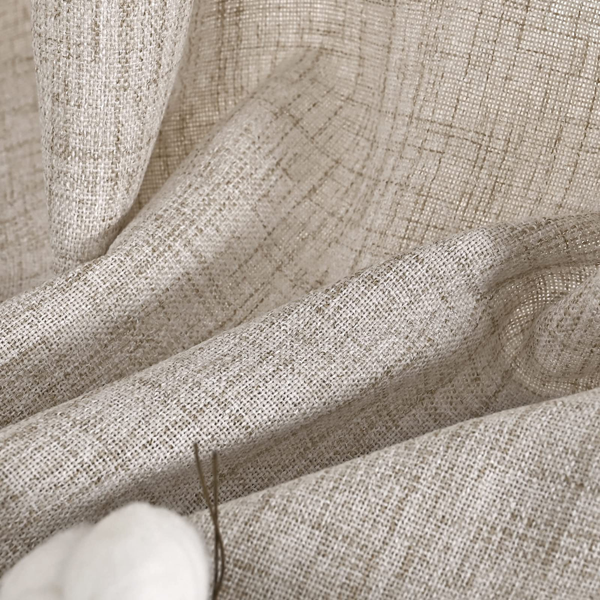 Linen Semi Sheer Curtains 30X36 Inch for Kitchen Cafe Window Over Sink (2 Count)