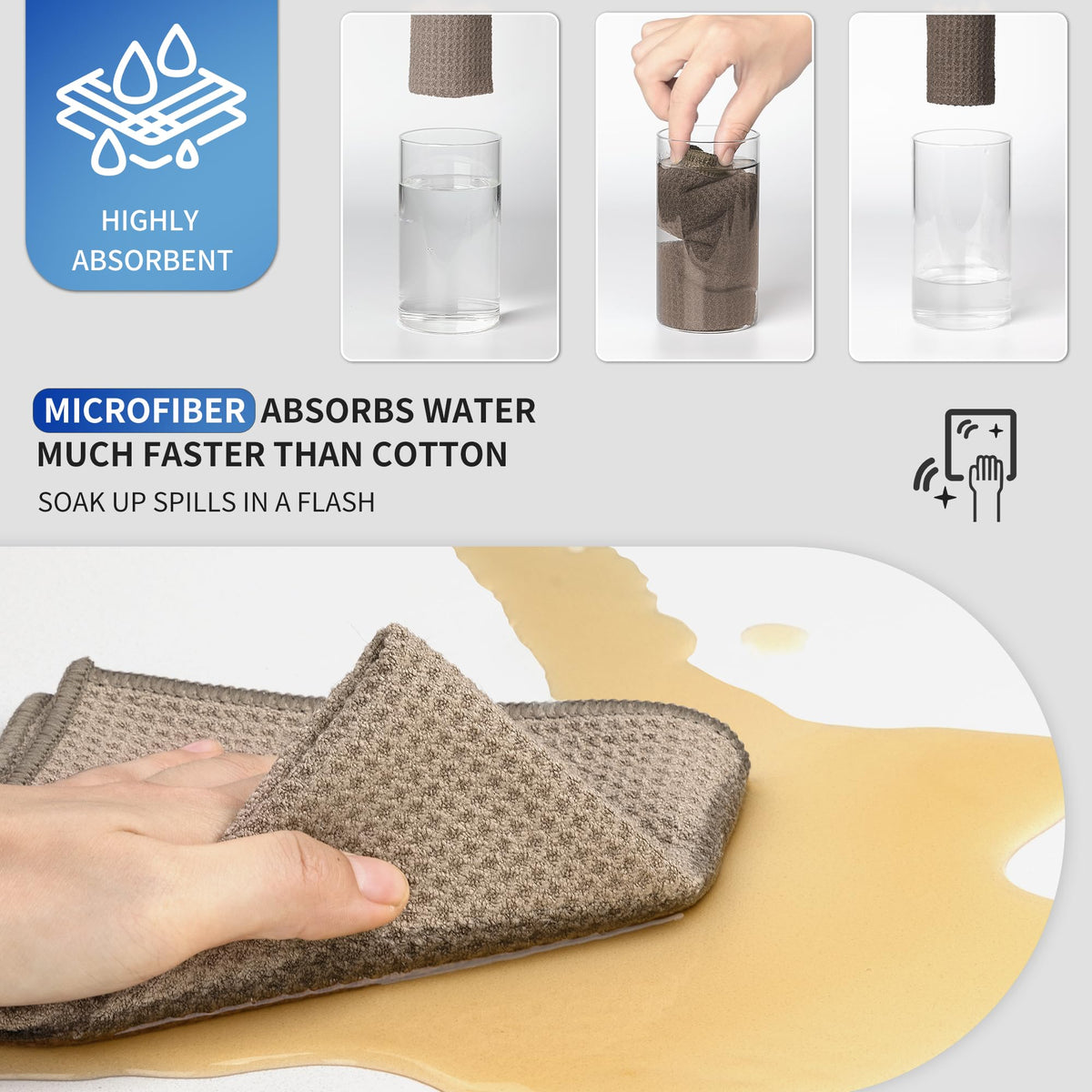 Waffle Pattern Microfiber Cleaning Cloths (6 Count)