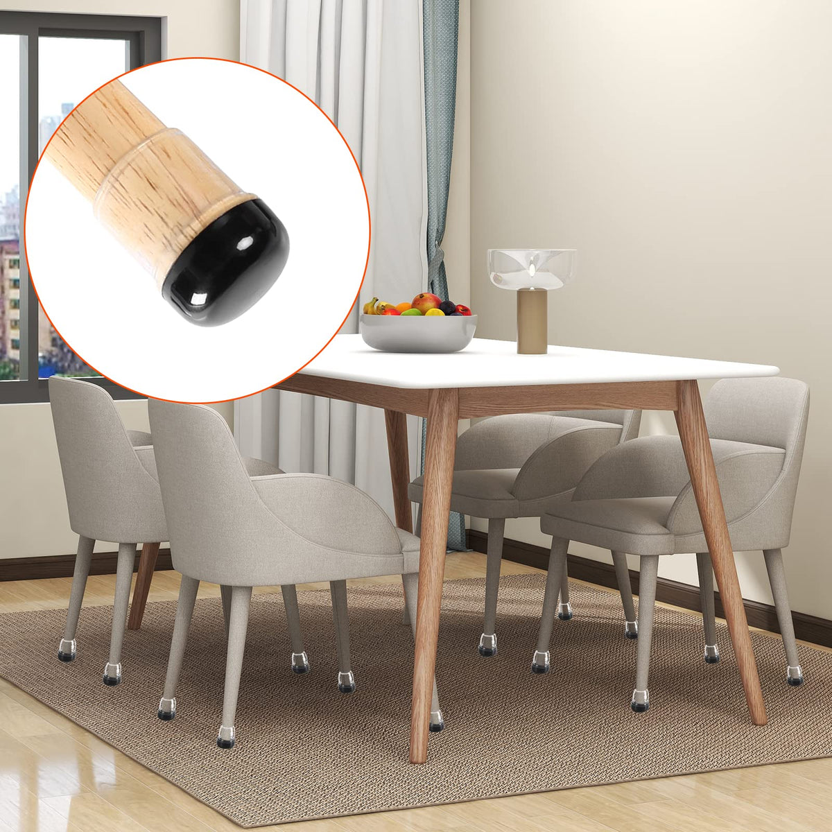 Chair Sliders for Carpet (24 Count)