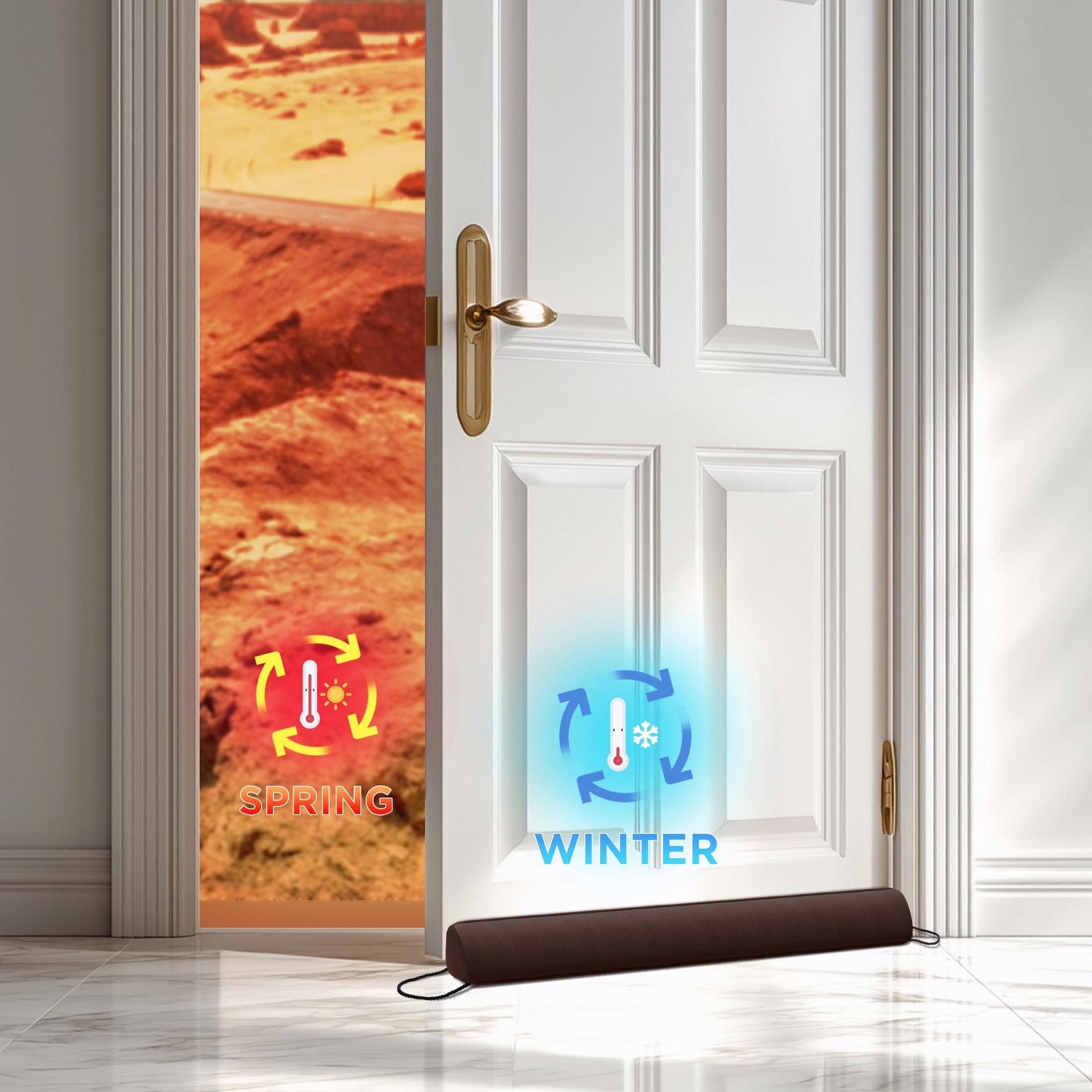 Door Draft Stopper with Removable Washable Cover