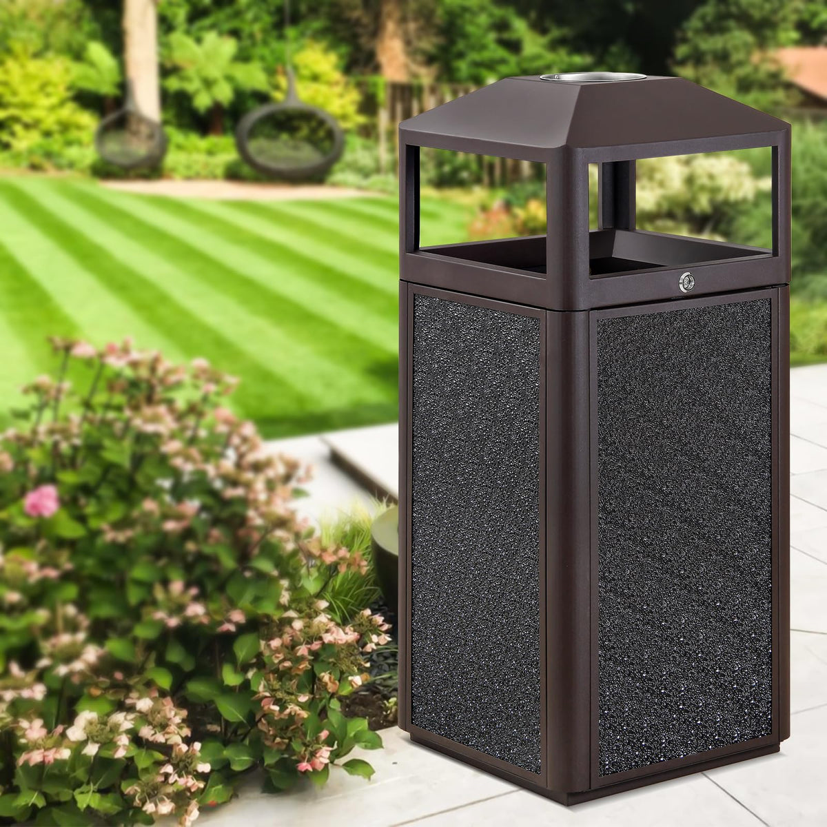 Square Waste Container with Dome Lid