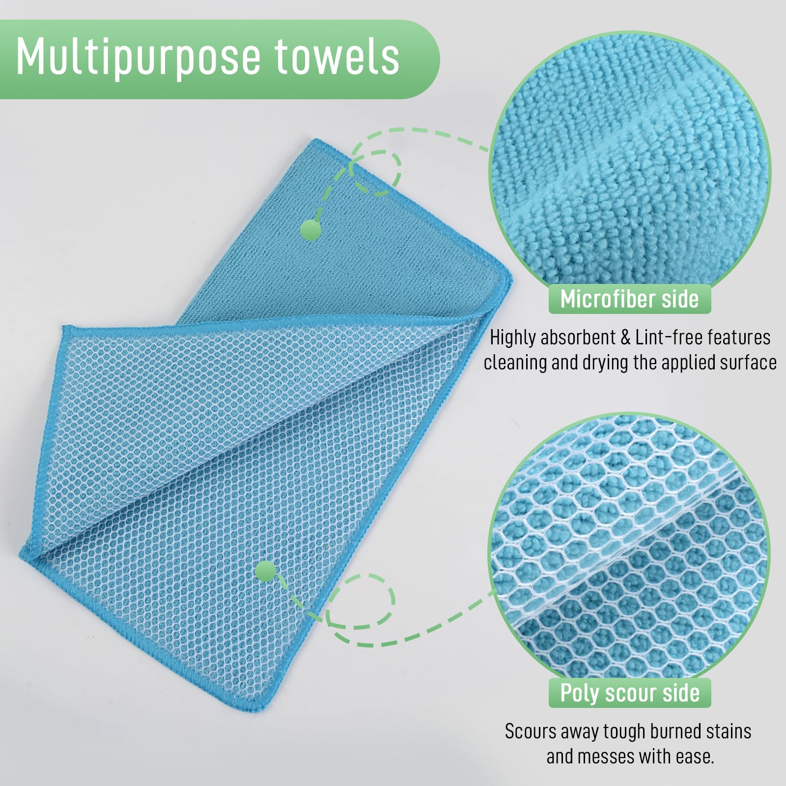 Dish Cloth for Washing Dishes Kitchen Washcloth Cleaning Cloth (10 Count)