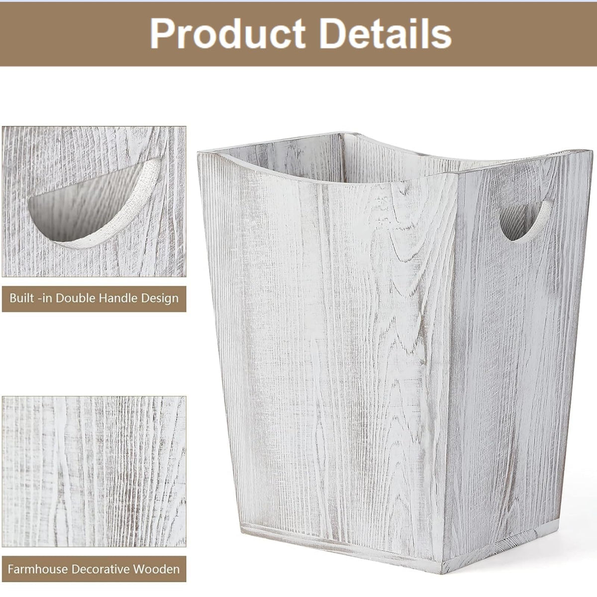 Wood Trash Can