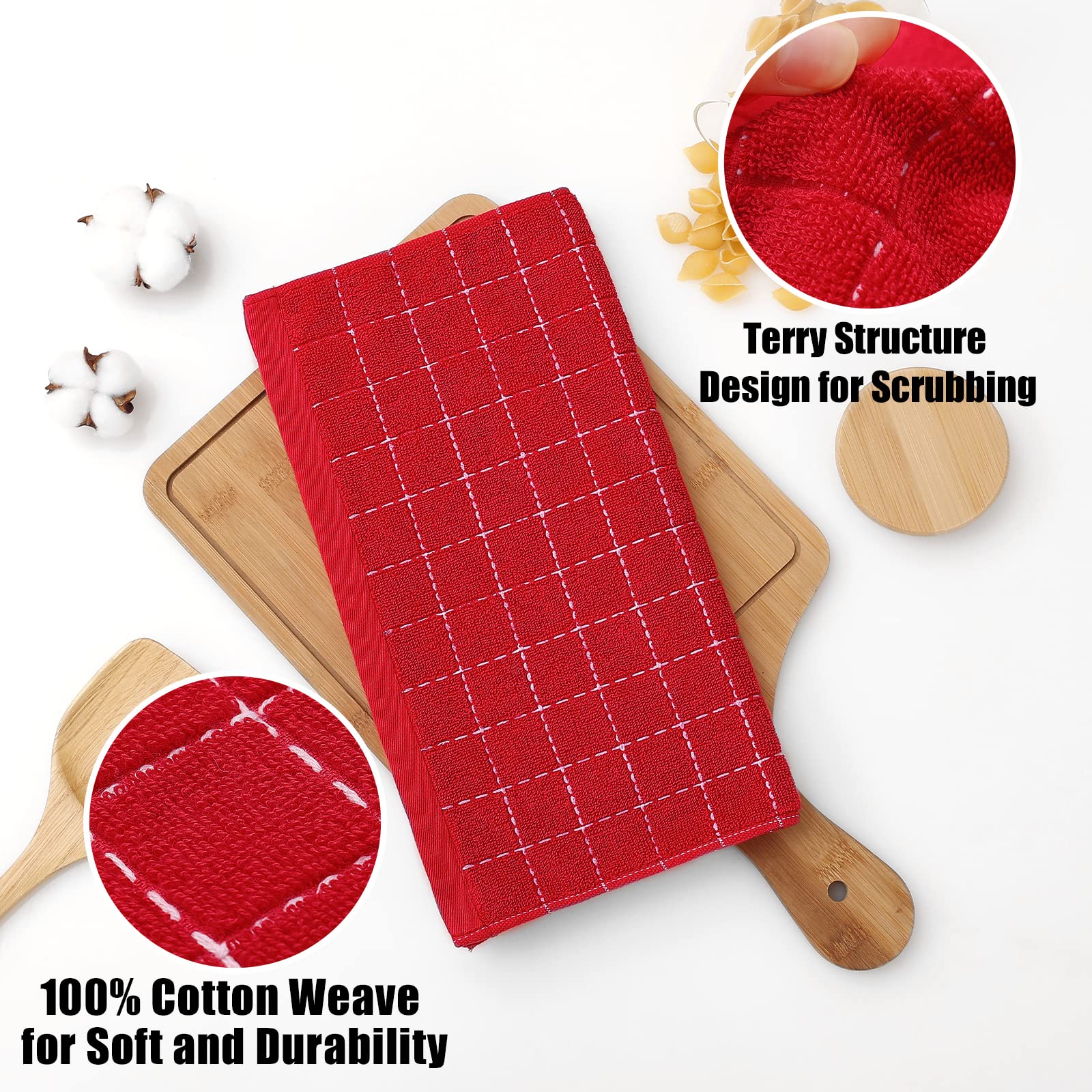 100% Cotton Terry Kitchen Dish Cloths (6 Count)