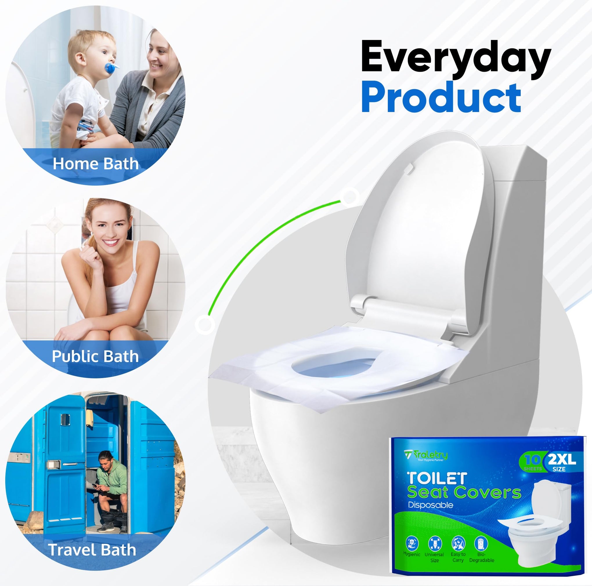 Toilet Seat Covers Disposable Flushable Travel Pack of 50