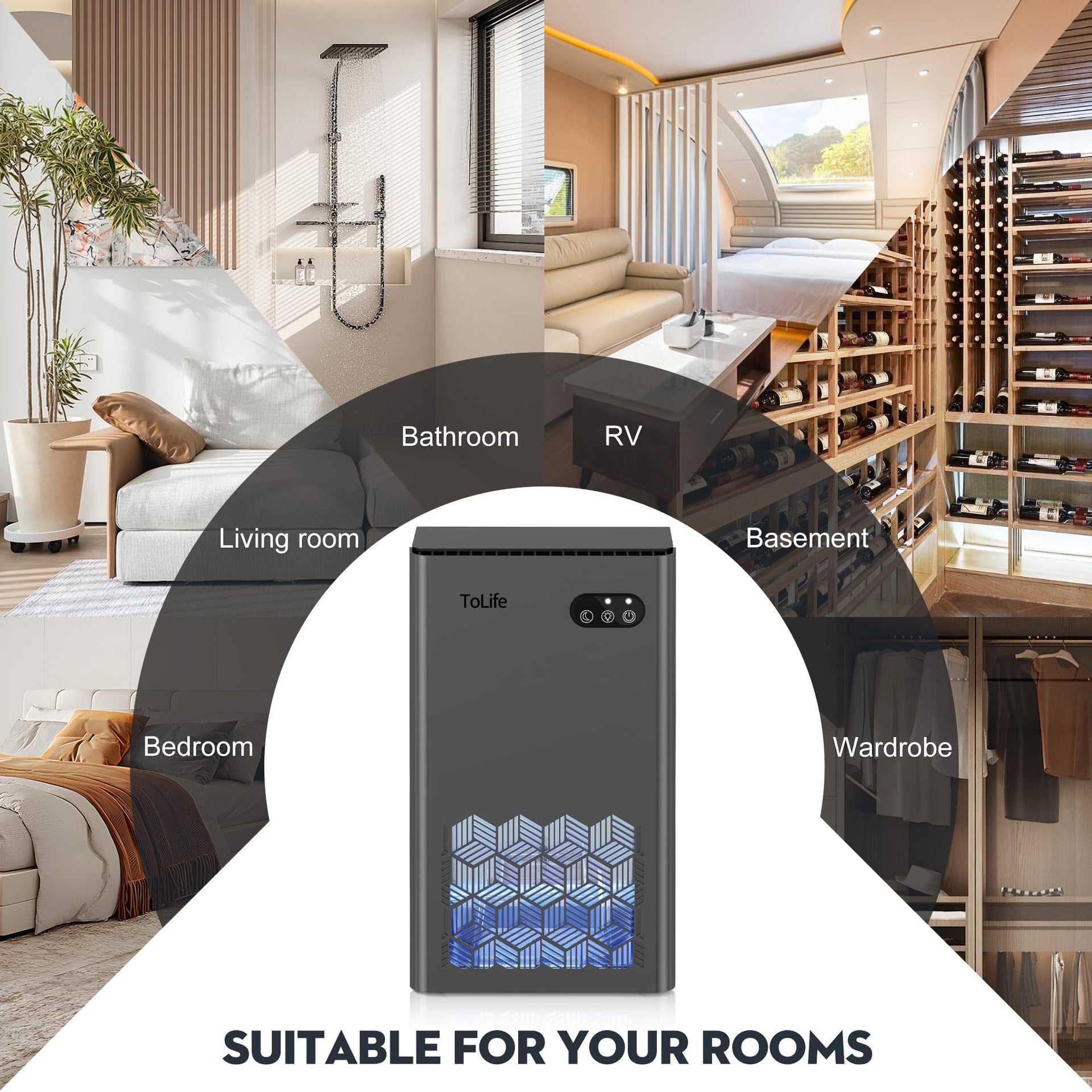 Dehumidifier 1000 Sq Ft 95 oz Tank with Sleep Mode