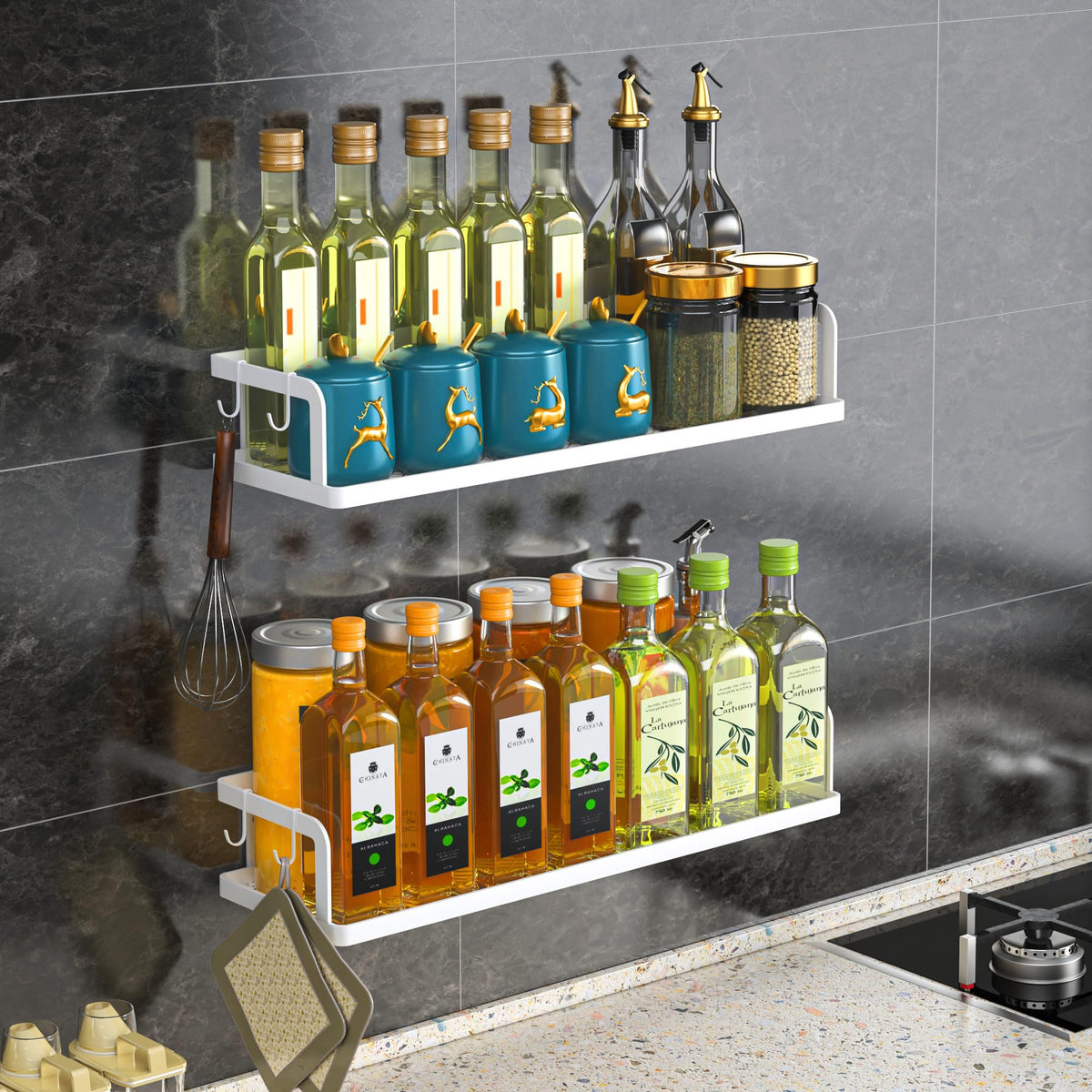 2 Pack 16.5" Extra Long Slim Hollowout Shower Caddy (2 Count)