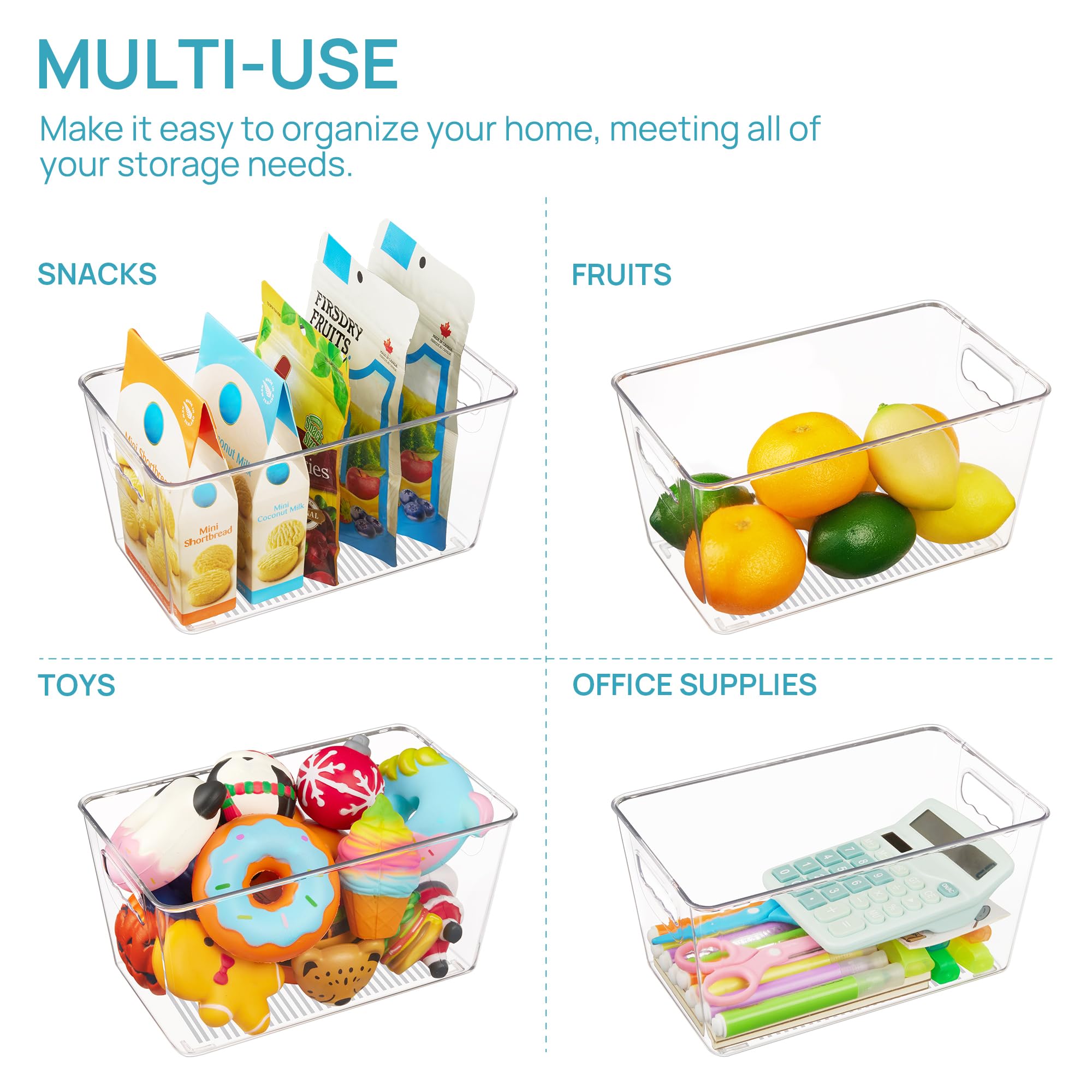 6 Pack Clear Storage Bins (6 Count)
