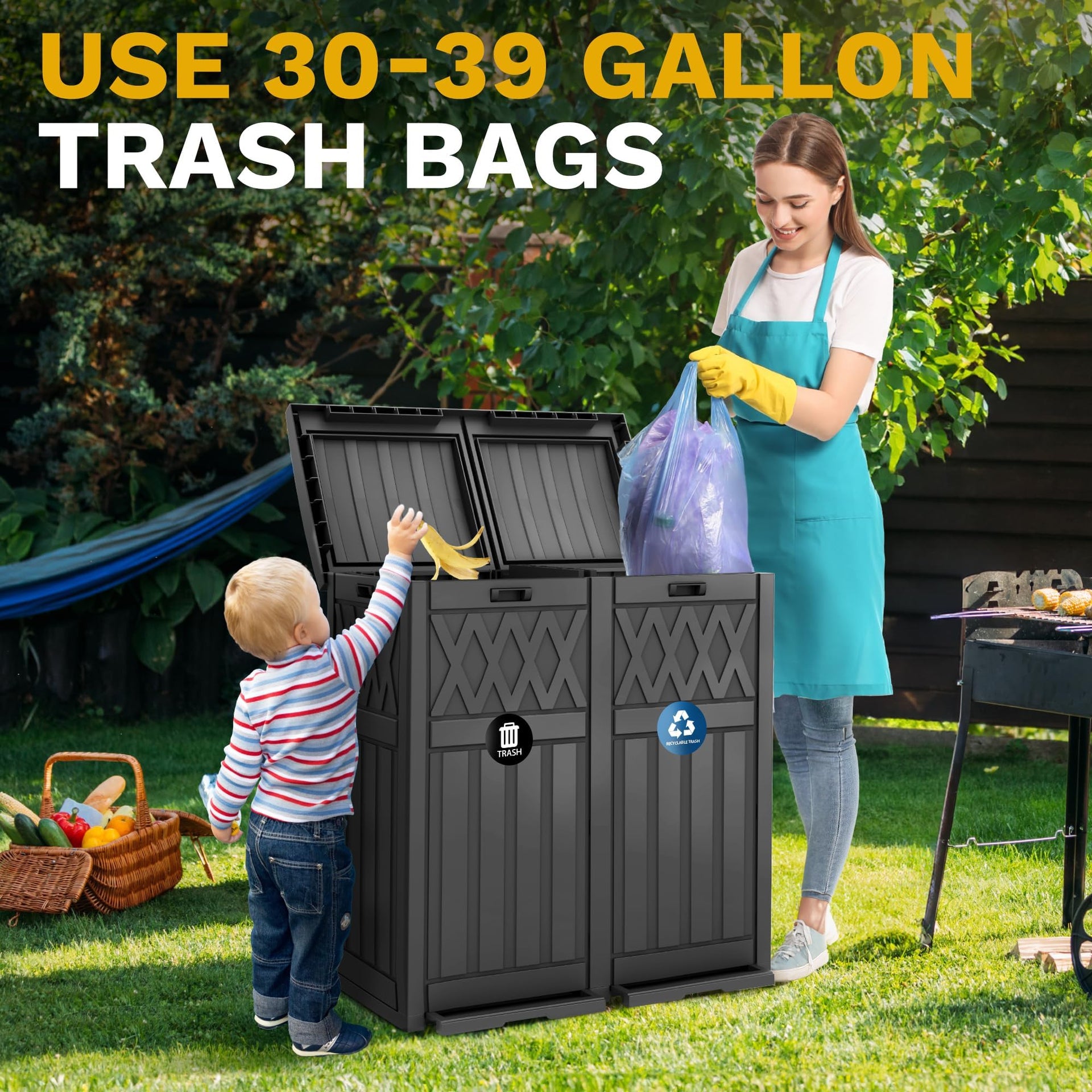 76 Gallon Garbage Dual Can