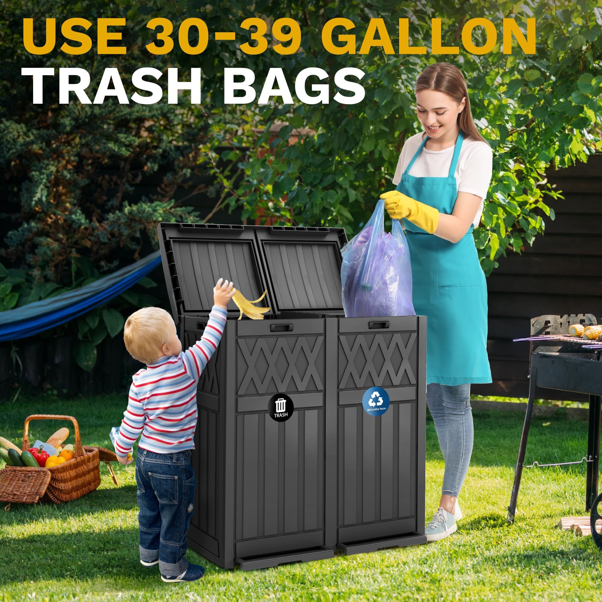 76 Gallon Garbage Dual Can