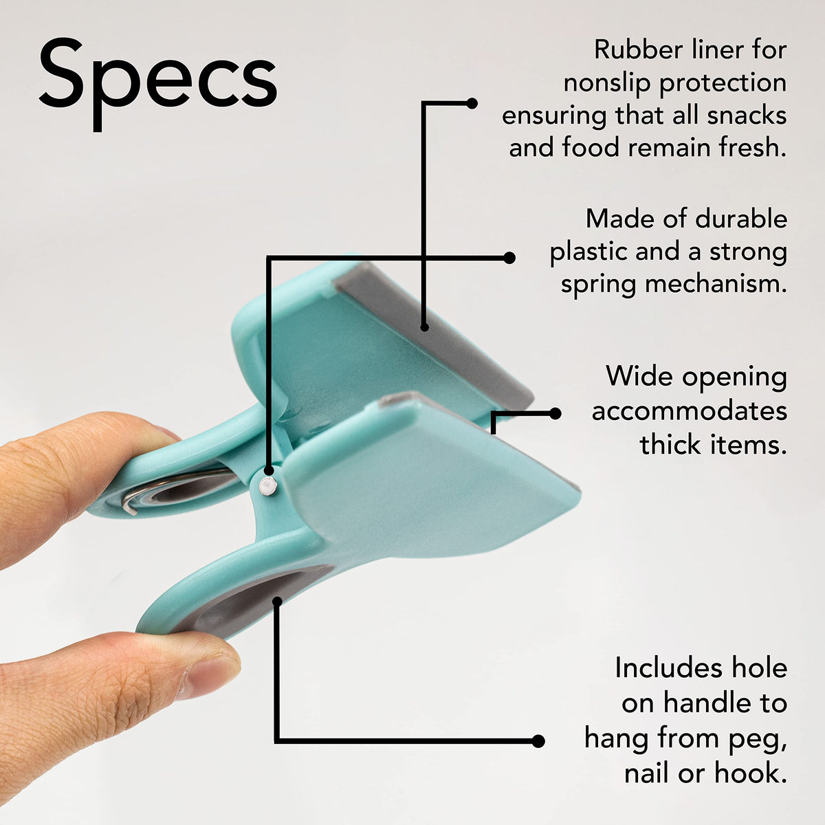 Bag Clips Heavy Duty Chip Clip and Refrigerator Magnet Clips for Food Storage with Air Tight Seal Grip (4 Count)