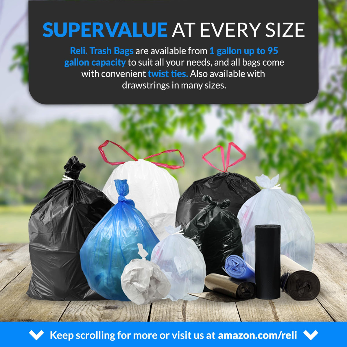 30 to 33 Gallon Trash Bags Heavy Duty (250 Count)