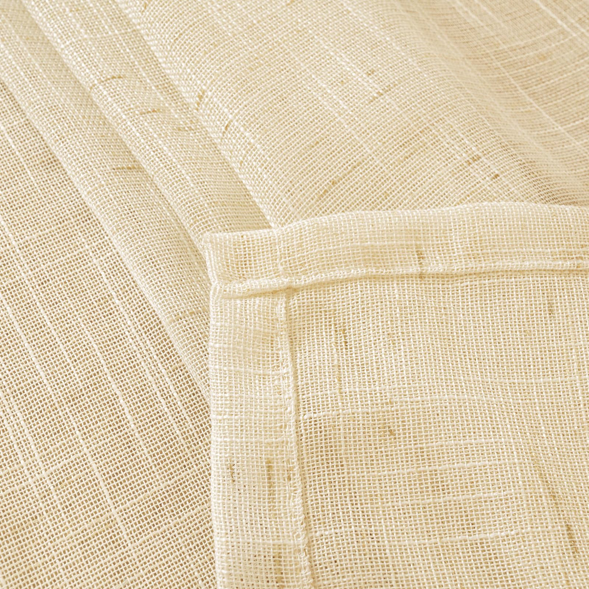 Linen Semi Sheer Curtains 40 Inch Length for Kitchen Window (2 Count)