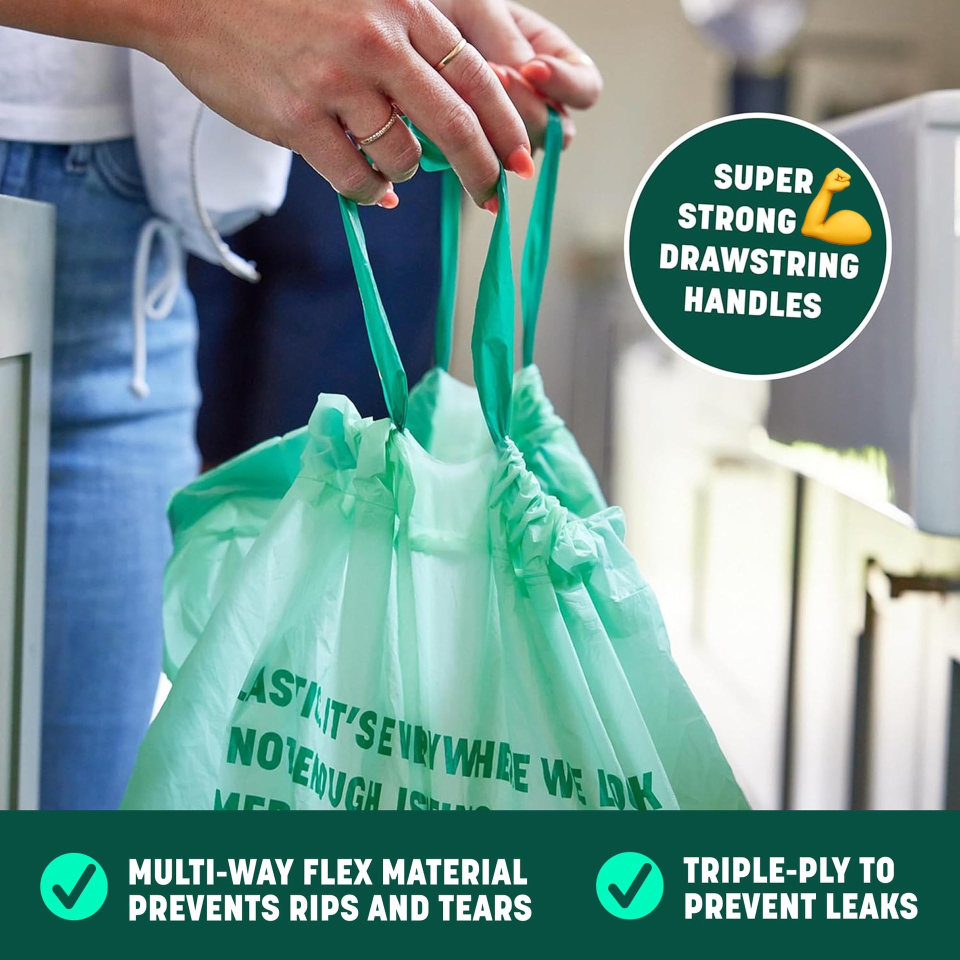 Compostable Tall Kitchen Drawstring Bags (40 Count)