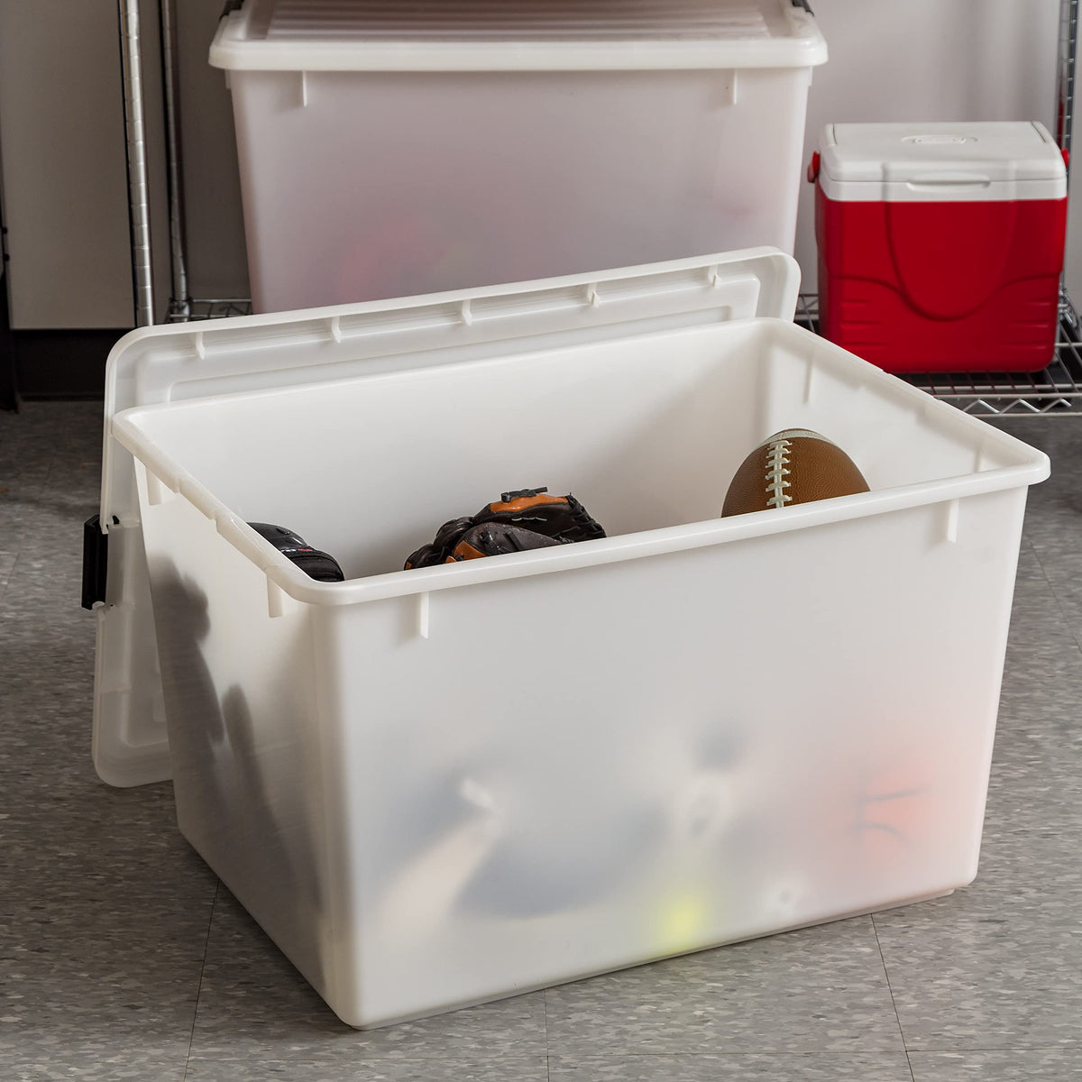 3 Pack 144 Qt Stackable Storage Bins with Lids (3 Count)