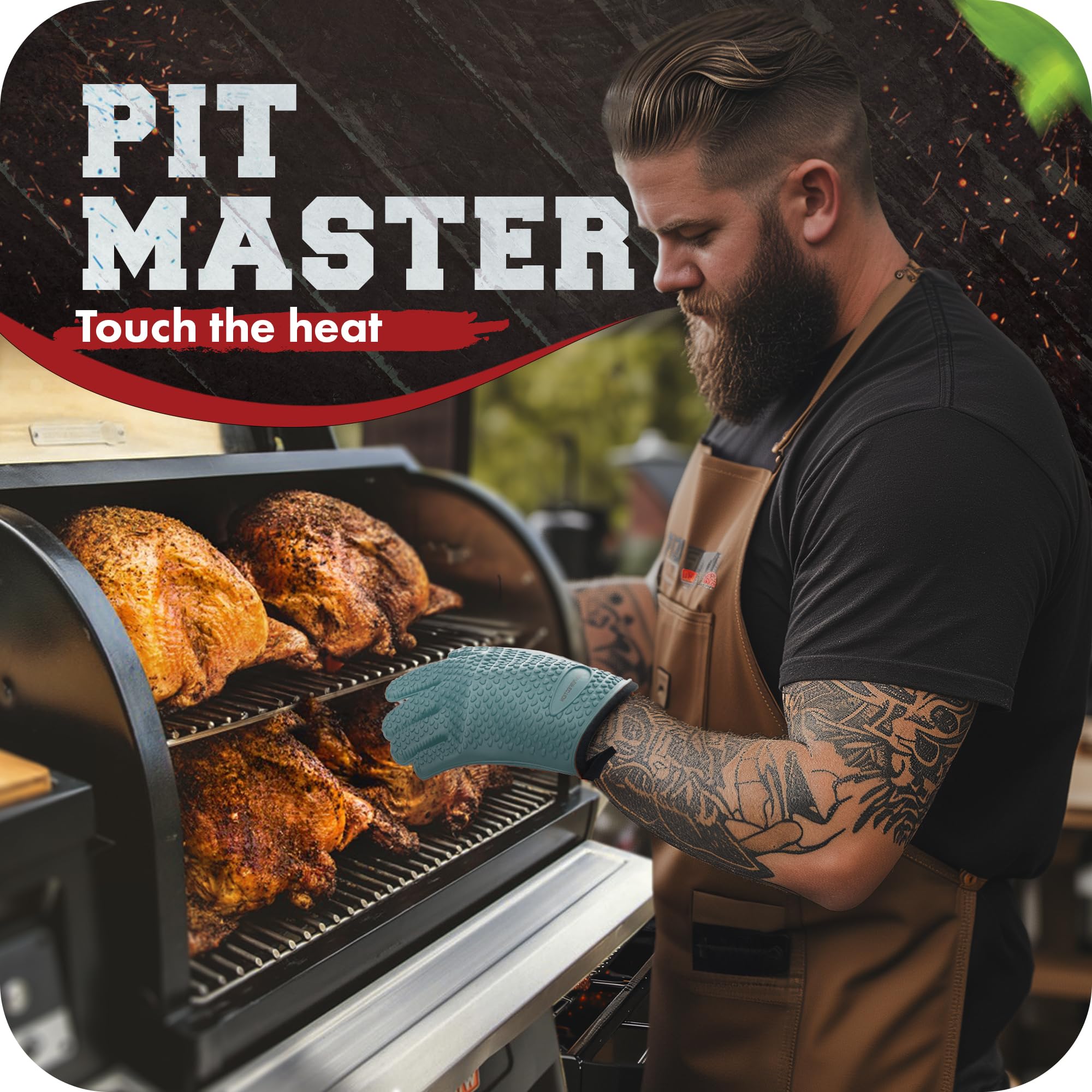 XL Silicone Smoker BBQ Gloves