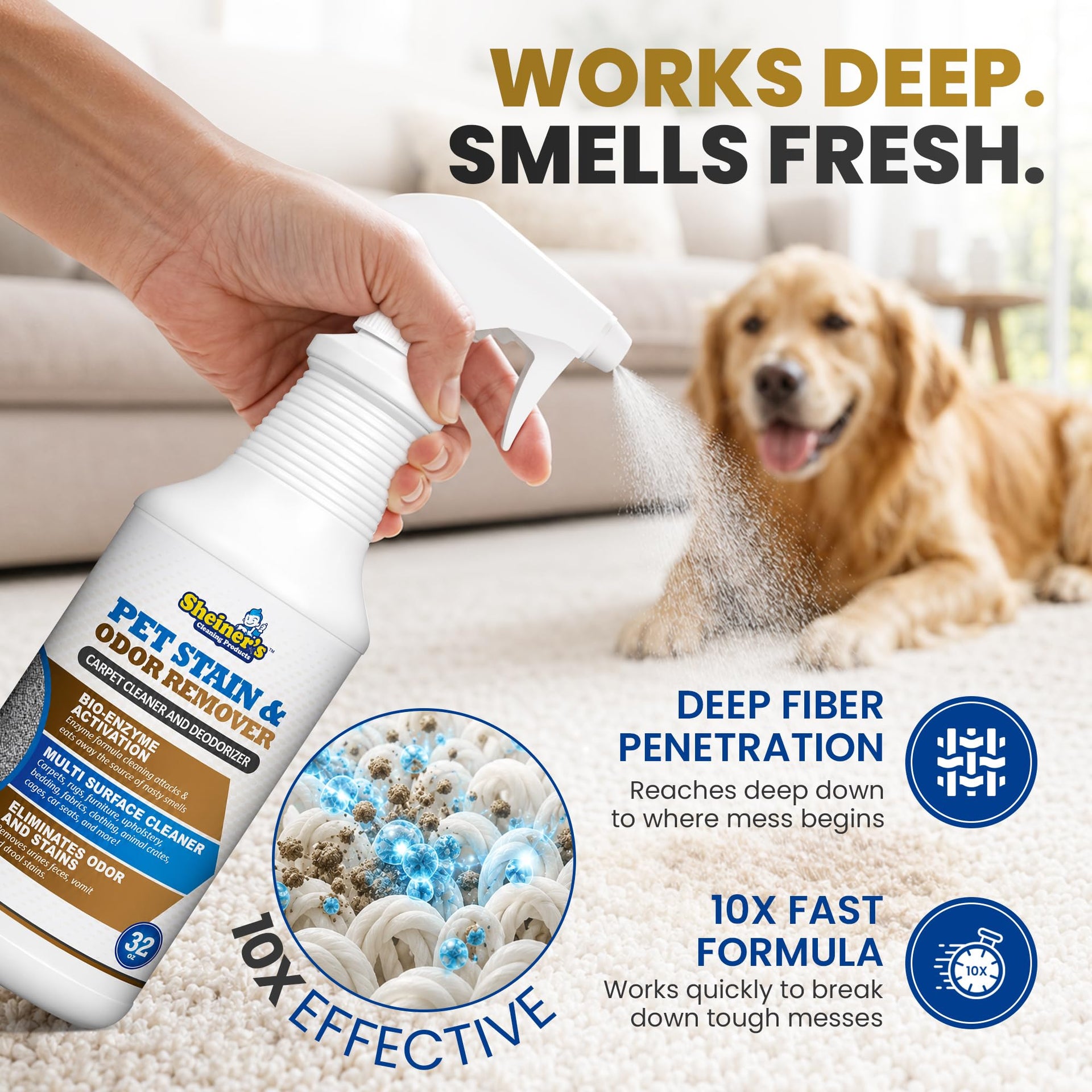 Pet Stain Remover & Pet Odor Eliminator (32 Fl Oz)