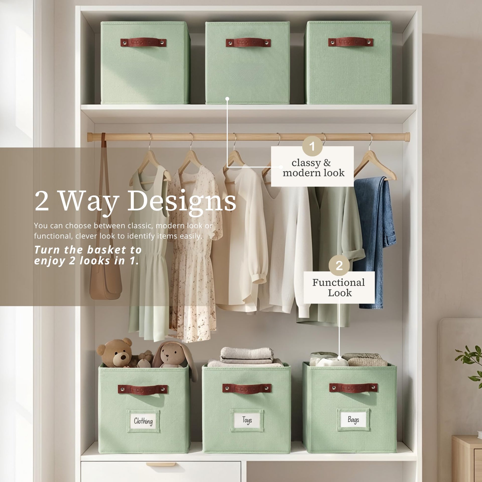 Storage Bins Cube Storage Bin with Labels (6 Count)