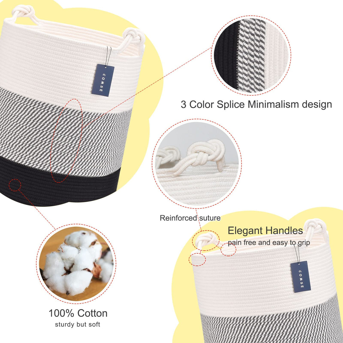Tall Woven Blanket & Laundry Basket