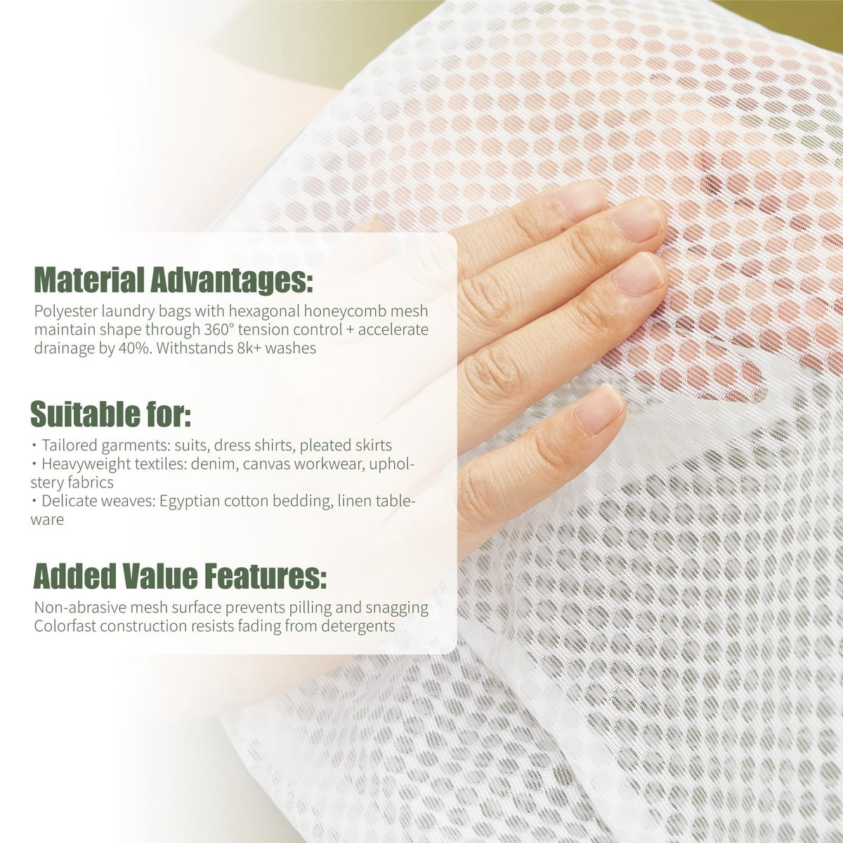 GWT 4Pcs 3D Mesh Laundry Bags with Hanging Handles (4 Count)