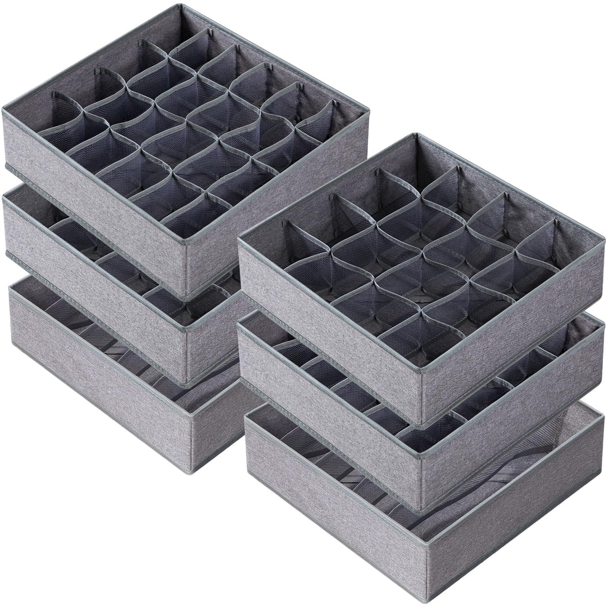6 Pack Large Drawer Organizer for Sock Underwear (6 Count)