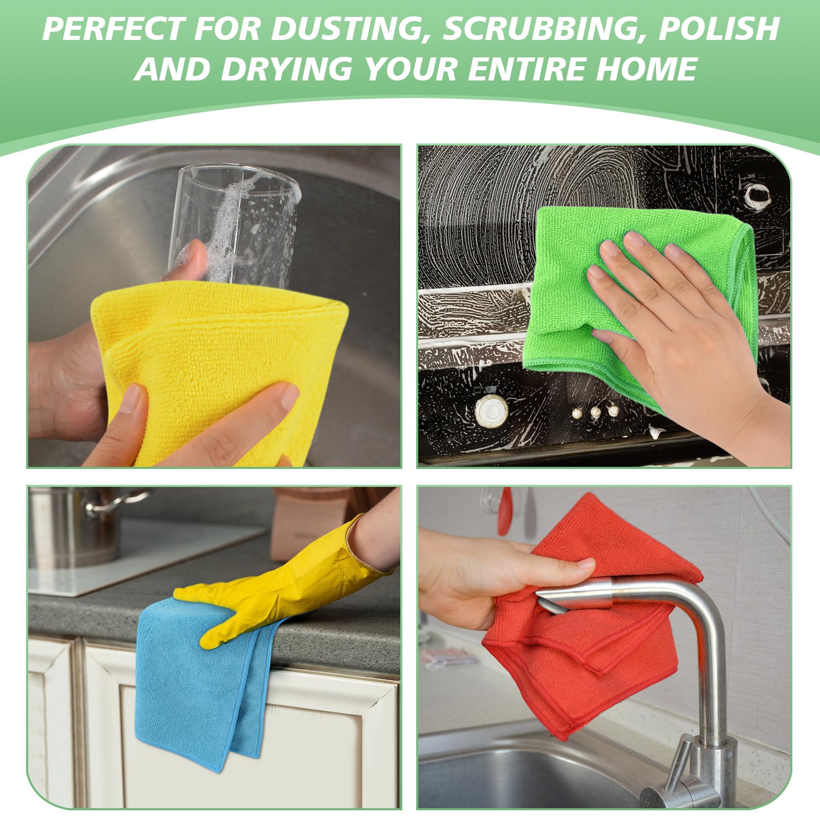 Dish Cloth for Washing Dishes Kitchen Washcloth Cleaning Cloth (10 Count)