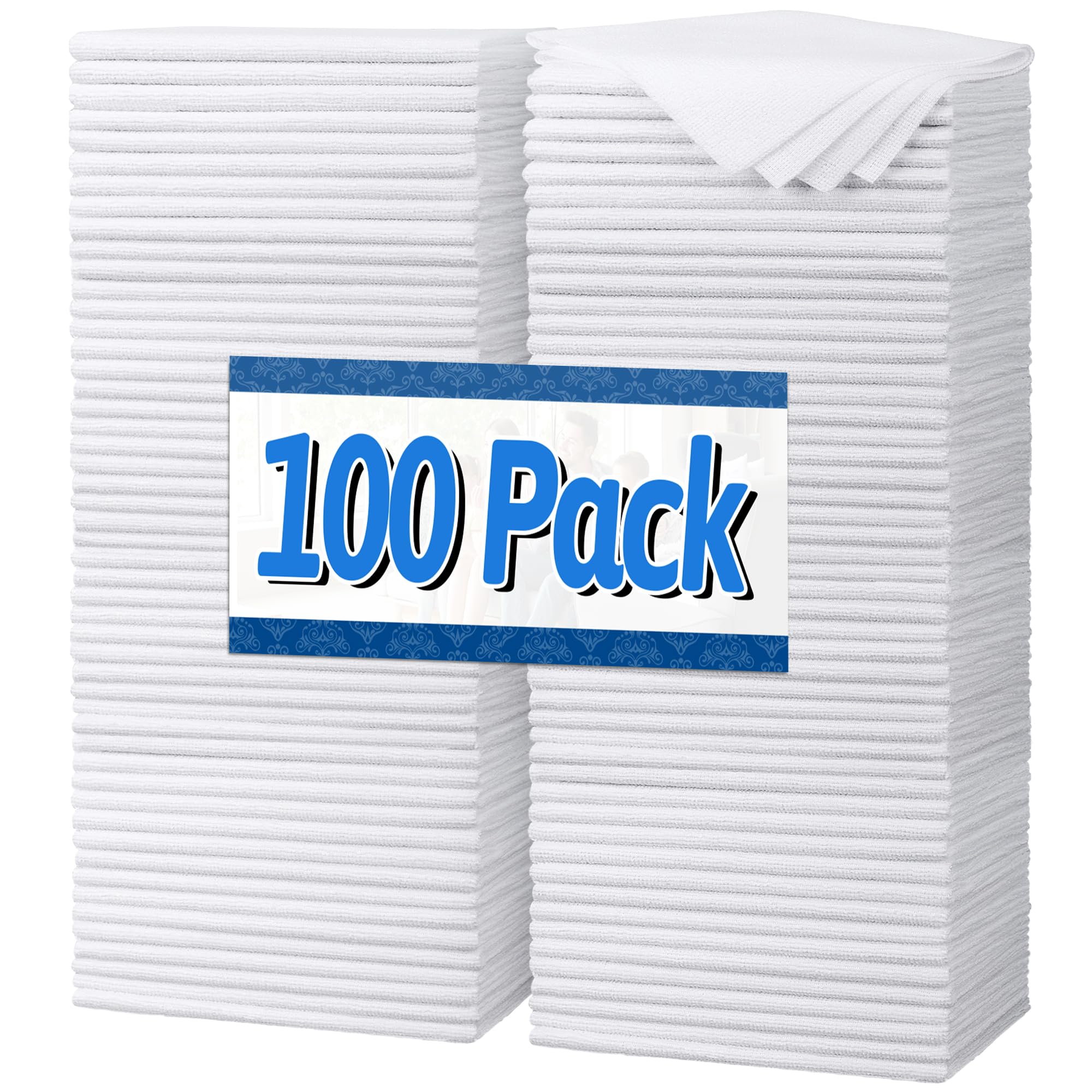 White Microfiber Cleaning Cloth (100 Count)