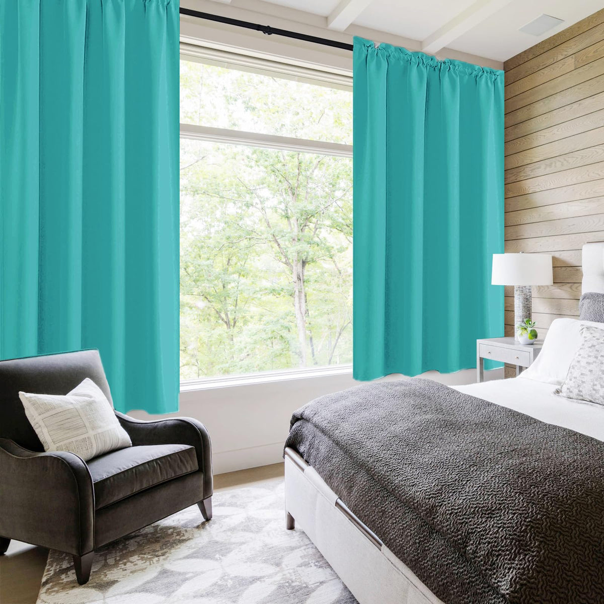 Blackout Curtains for Bedroom Living Room 52 x 45 Inch Long 2 Panels