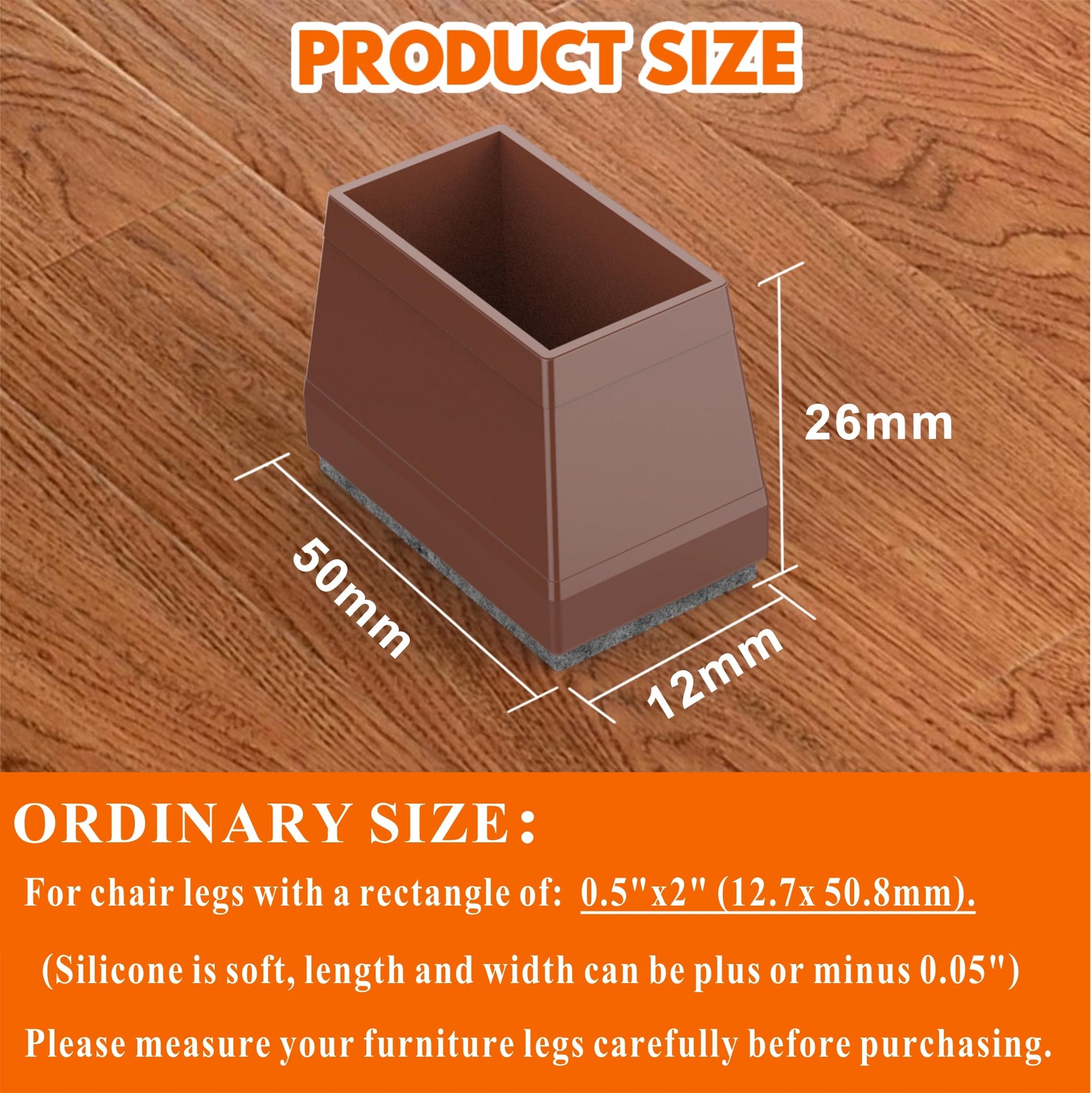 Rectangle Chair Leg Protectors for Hardwood Floors (16 Count)