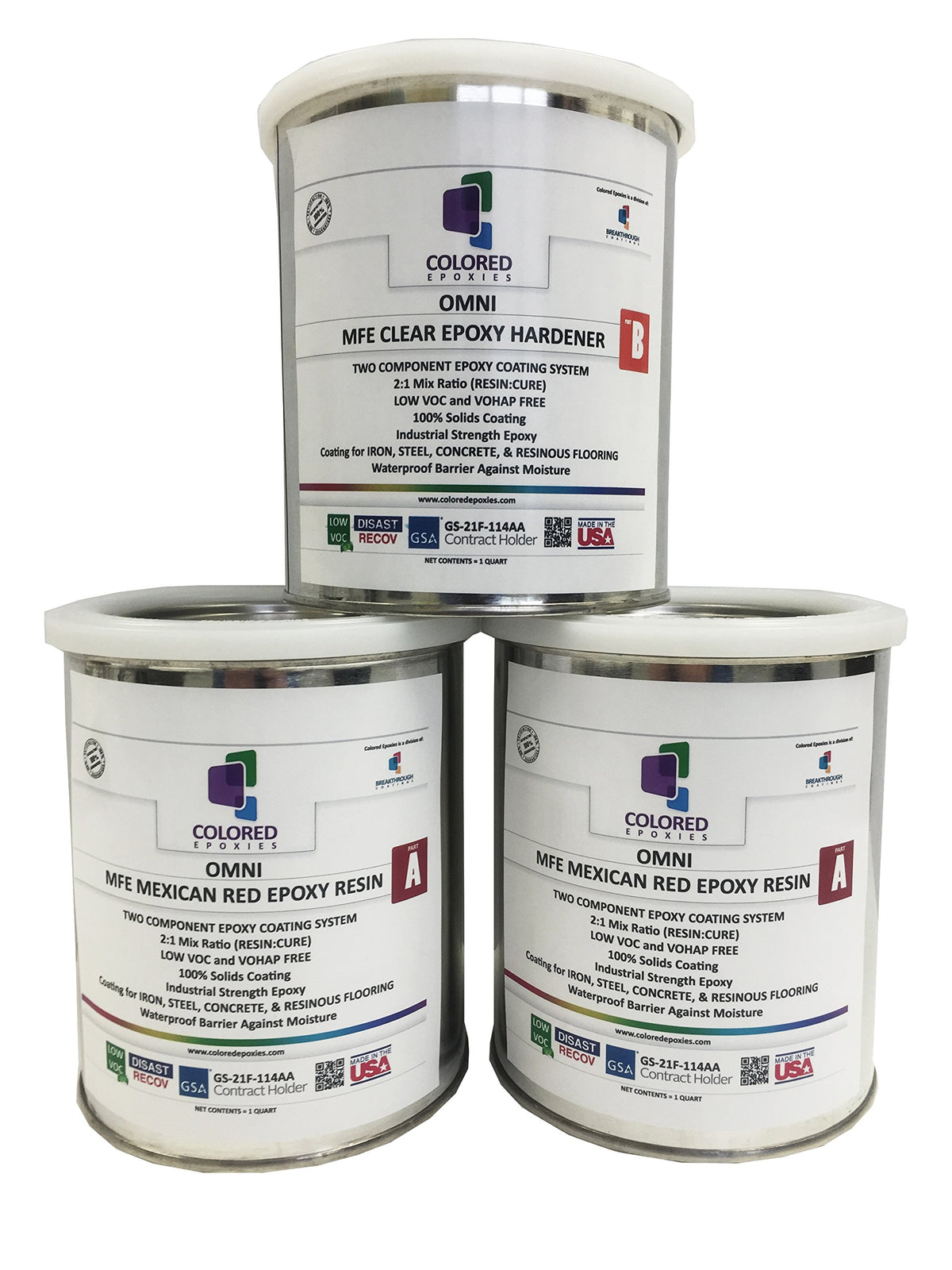 10009 Mexican Red Epoxy Resin Coating Made with Beautiful and Vibrant Pigments (96 Fl Oz)