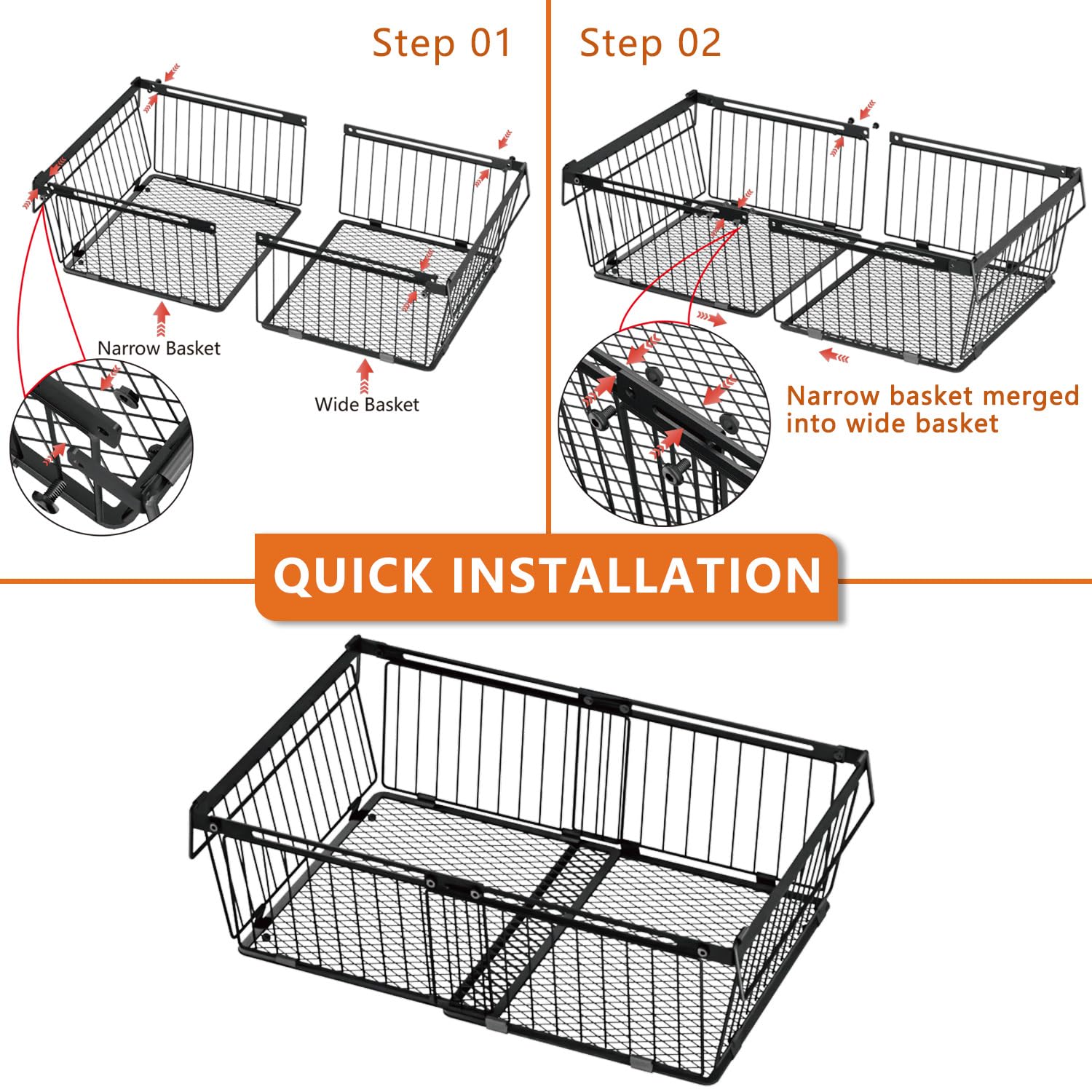 Large Freezer Organizer Bins for 10 to 20 Cu.Ft