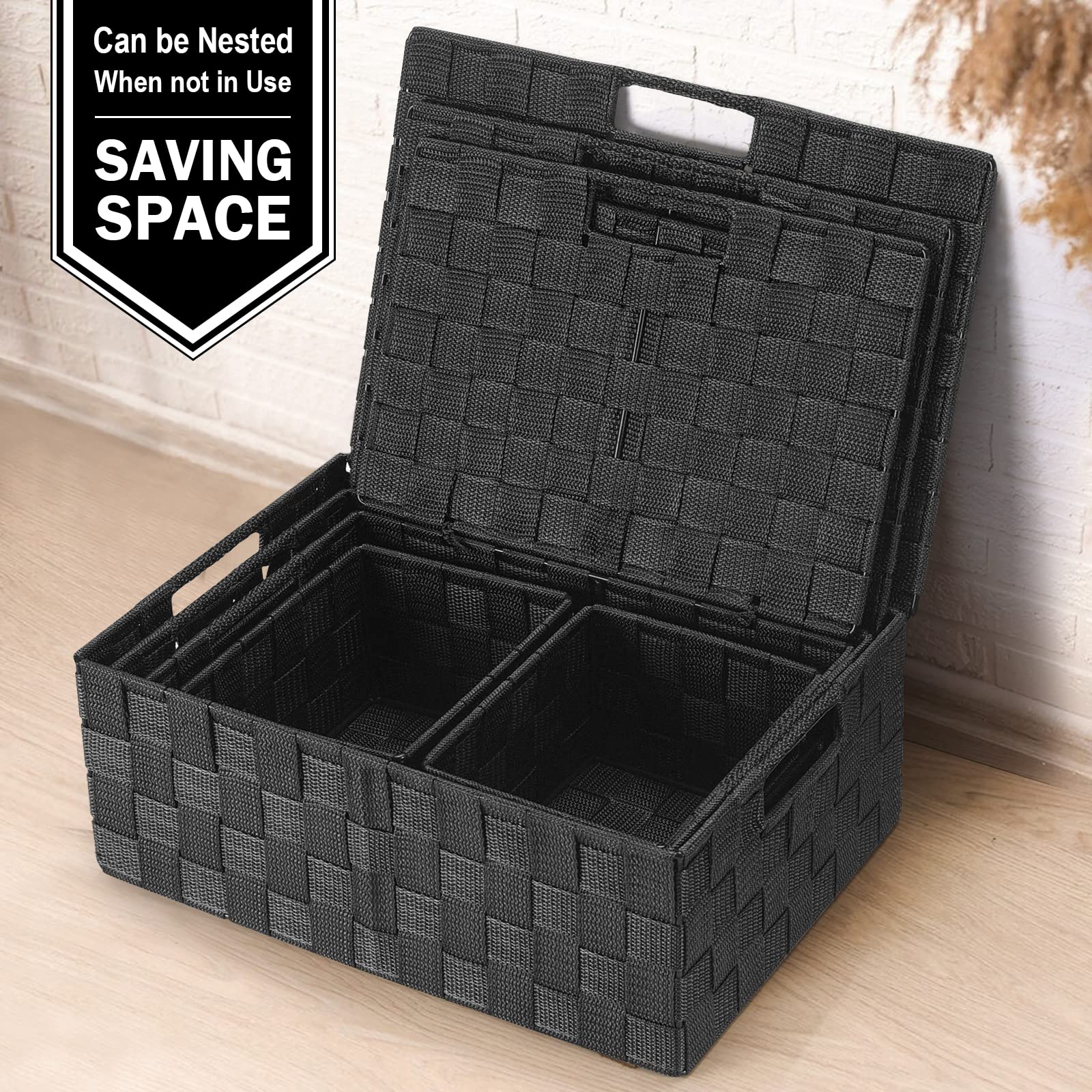 Storage Baskets with Lids (5 Count)