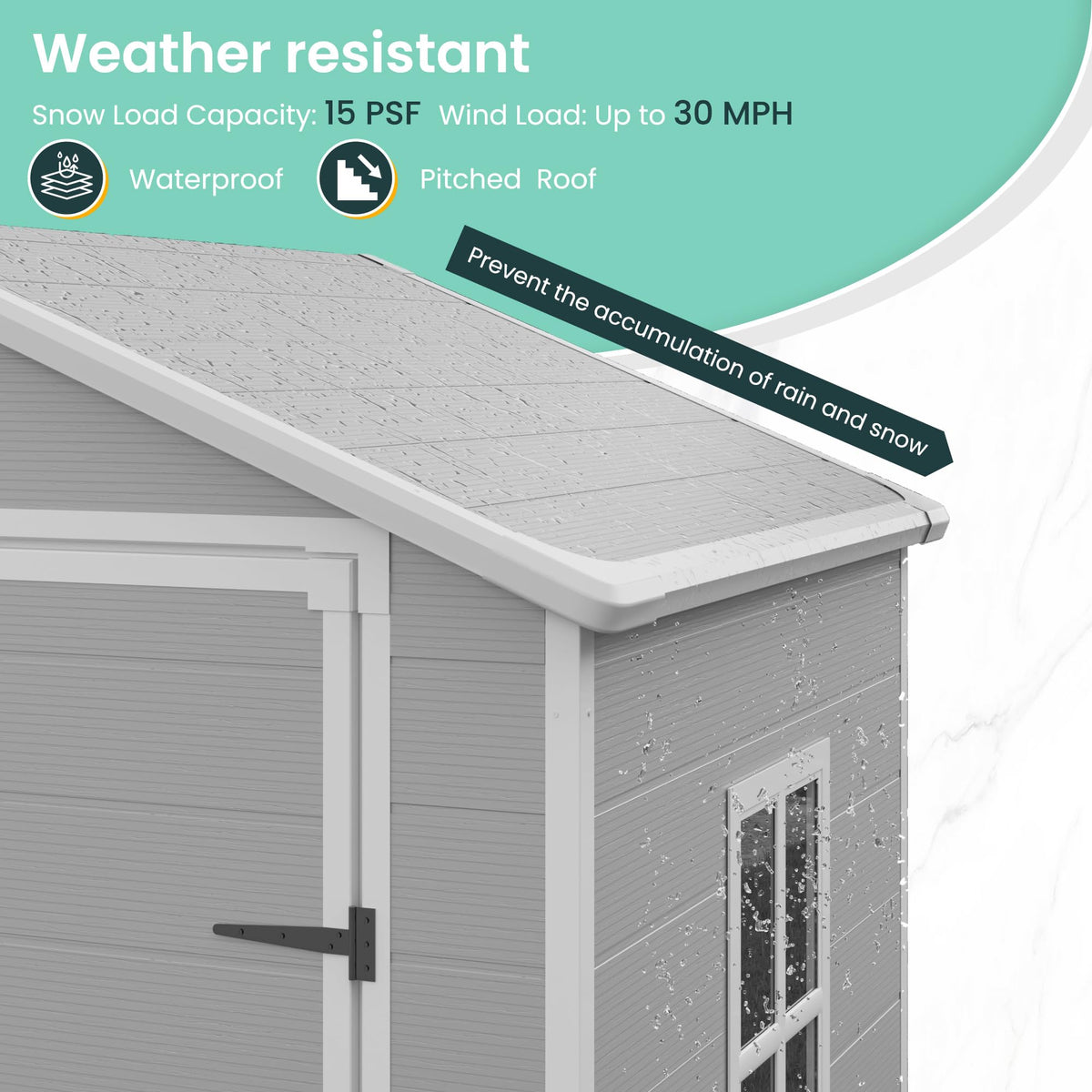 Outdoor Resin Storage Shed 6x4.5 FT