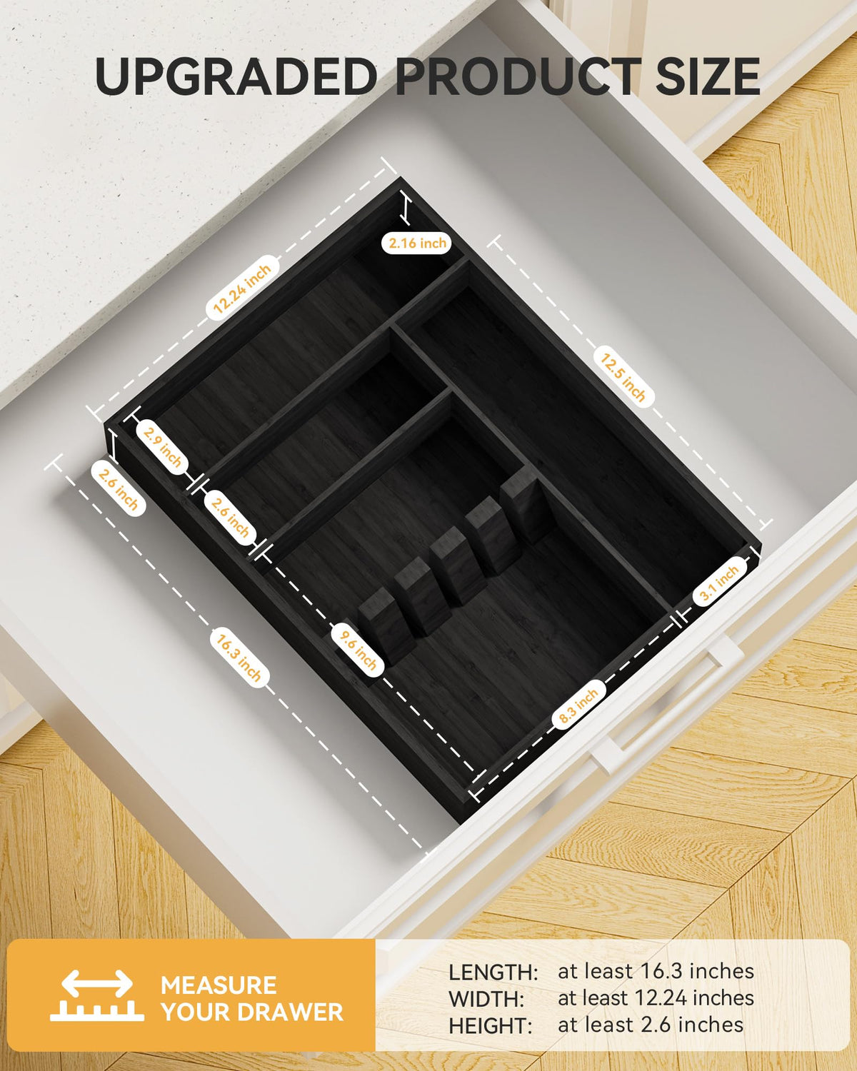 ofidra Bamboo Silverware Organizer